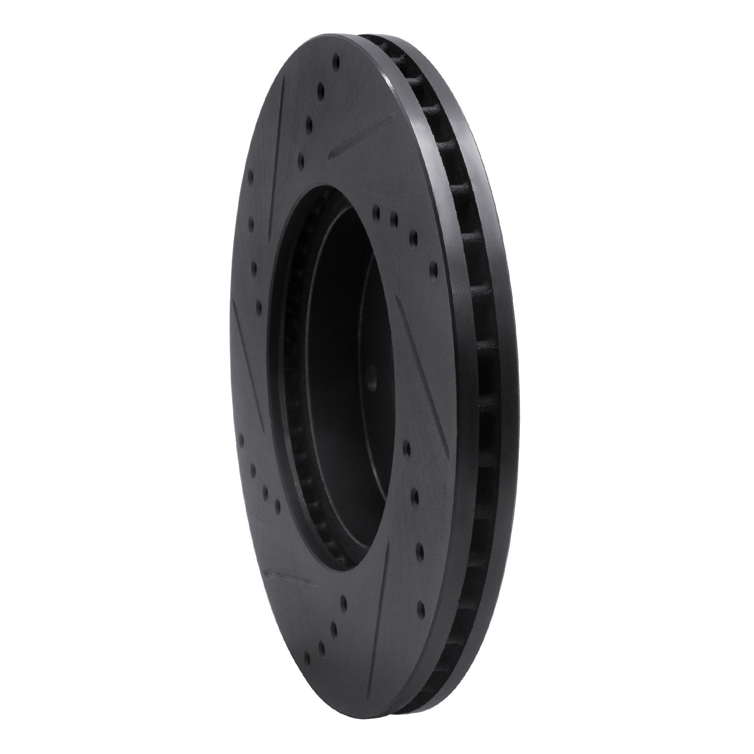 633-01008R Drilled/Slotted Brake Rotor [Black], 2004-2010 Multiple Makes/Models, Position: Front Right