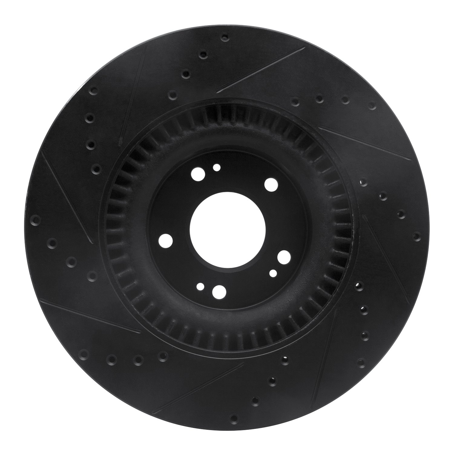Drilled/Slotted Brake Rotor [Black], 2011-2017 Kia/Hyundai/Genesis