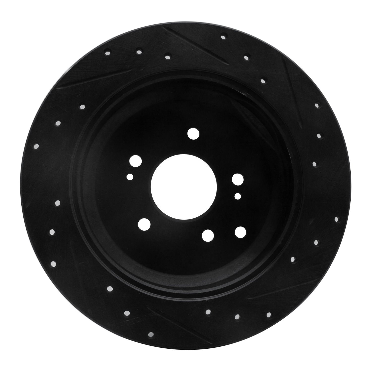 Drilled/Slotted Brake Rotor [Black], 2007-2012 Kia/Hyundai/Genesis