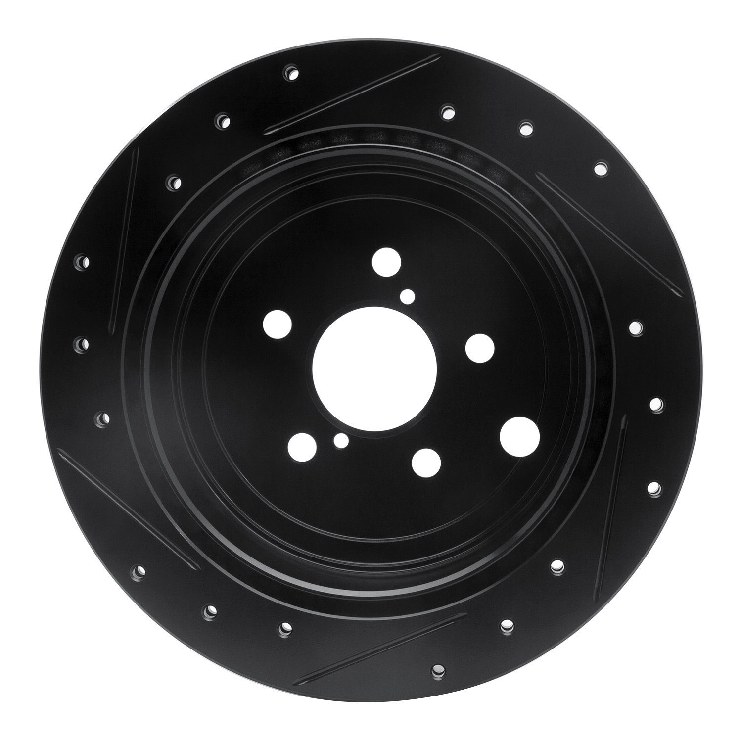 Drilled/Slotted Brake Rotor [Black], Fits Select Multiple