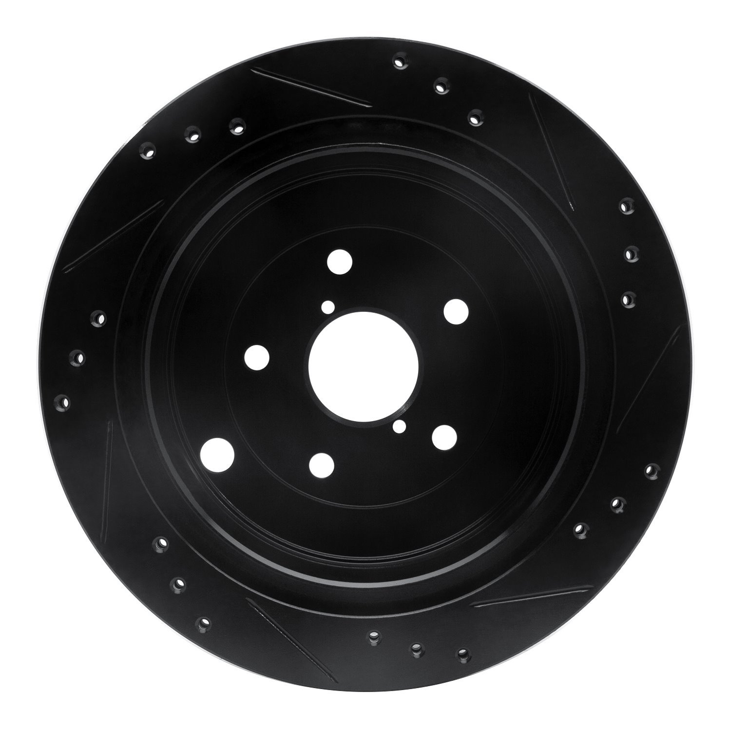Drilled/Slotted Brake Rotor [Black], 2006-2014 Subaru