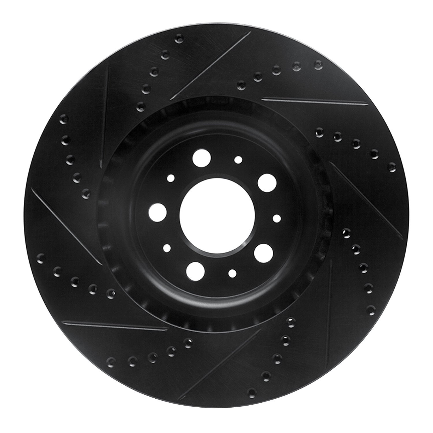 633-27031R Drilled/Slotted Brake Rotor [Black], 2004-2007 Volvo, Position: Front Right