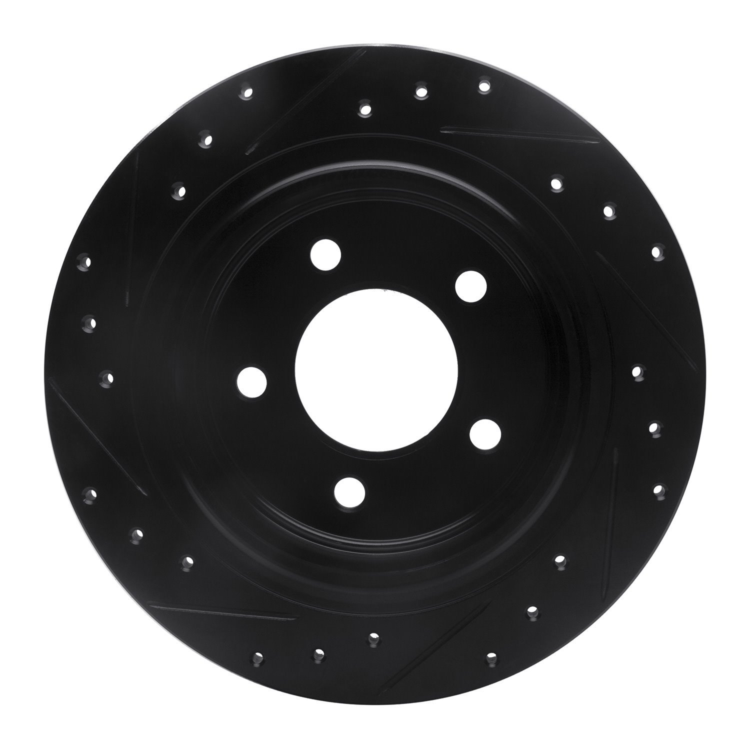 Drilled/Slotted Brake Rotor [Black], 2004-2008 Mopar