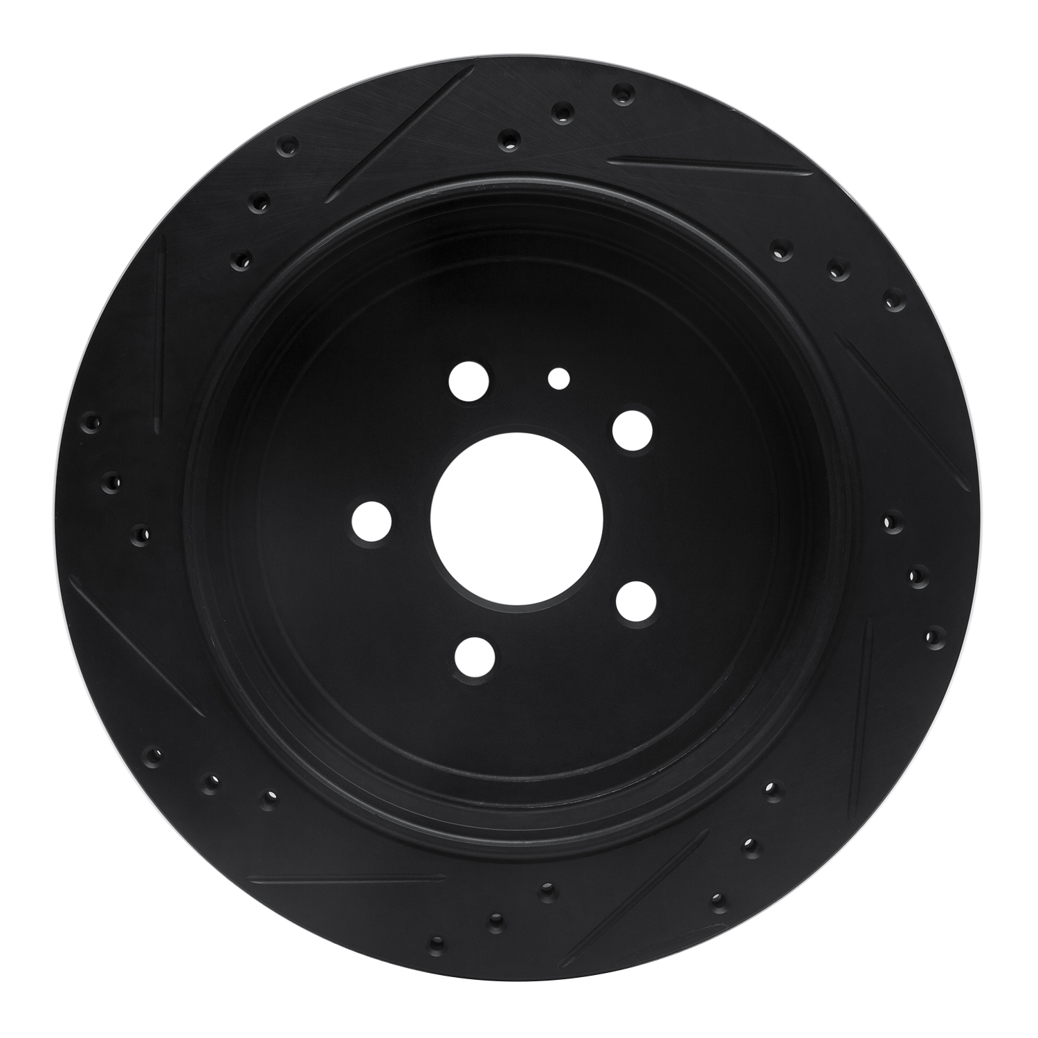 633-55009R Drilled/Slotted Brake Rotor [Black], 2013-2016 Ford/Lincoln/Mercury/Mazda, Position: Rear Right