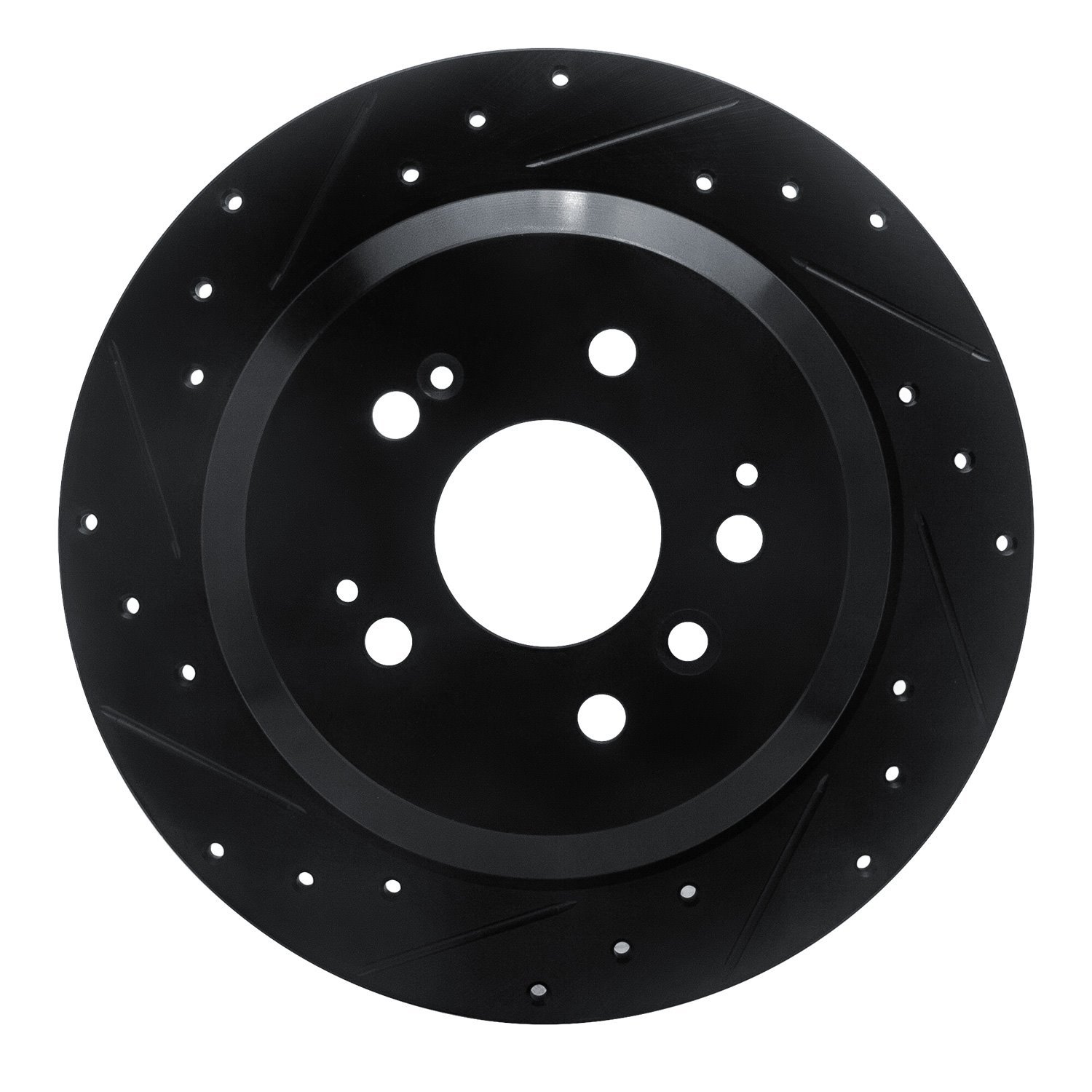 633-59062L Drilled/Slotted Brake Rotor [Black], Fits Select Acura/Honda, Position: Rear Left