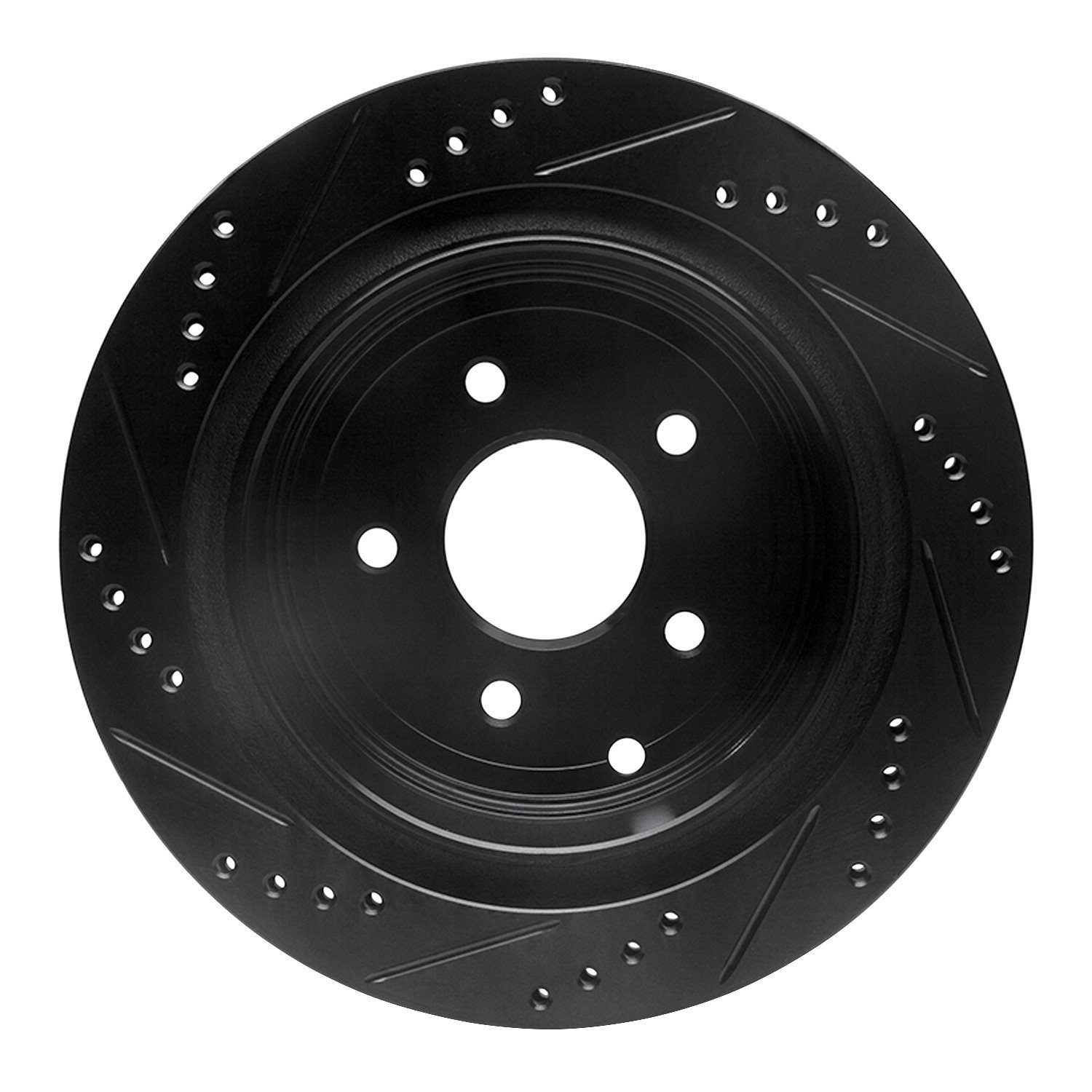 633-67089R Drilled/Slotted Brake Rotor [Black], Fits Select Infiniti/Nissan, Position: Rear Right
