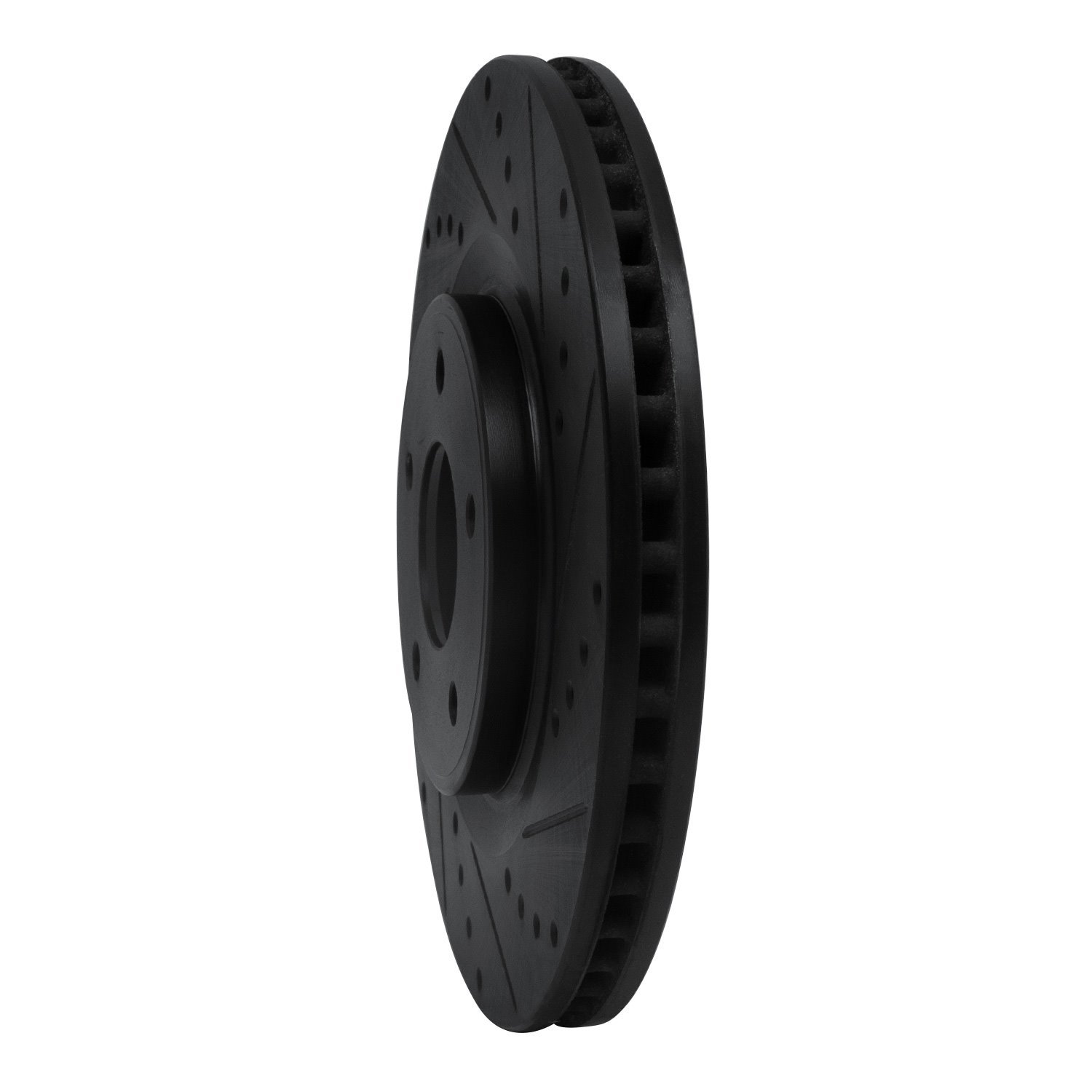 Drilled/Slotted Brake Rotor [Black], 2014-2019 Infiniti/Nissan