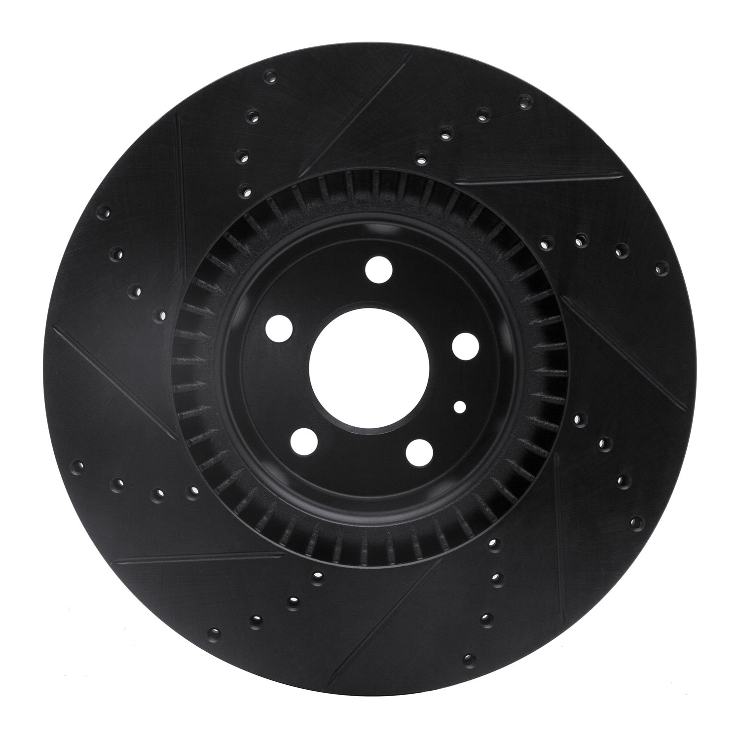 633-73064R Drilled/Slotted Brake Rotor [Black], 2012-2018 Audi/Volkswagen, Position: Front Right