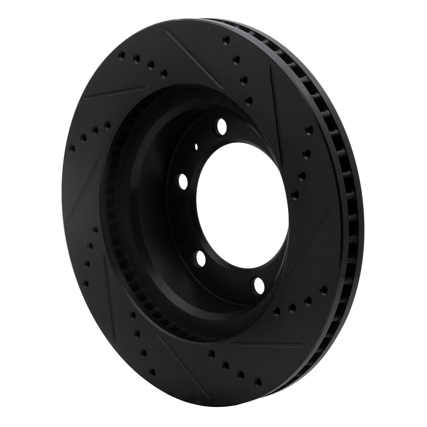 633-76128L Drilled/Slotted Brake Rotor [Black], Fits Select Lexus/Toyota/Scion, Position: Front Left