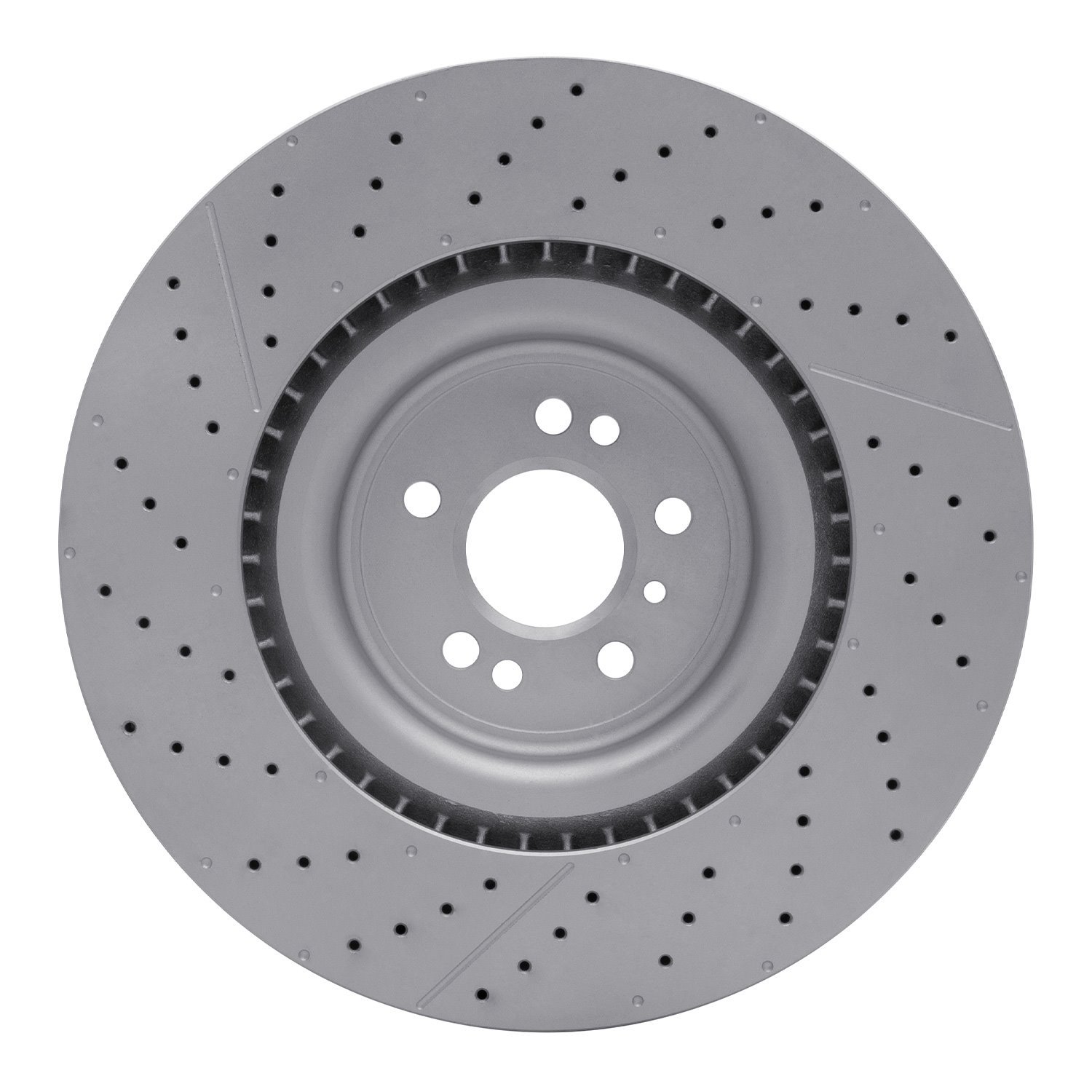 634-63142 GEOSPEC Drilled/Slotted Rotor [Coated], 2012-2019 Mercedes-Benz, Position: Front