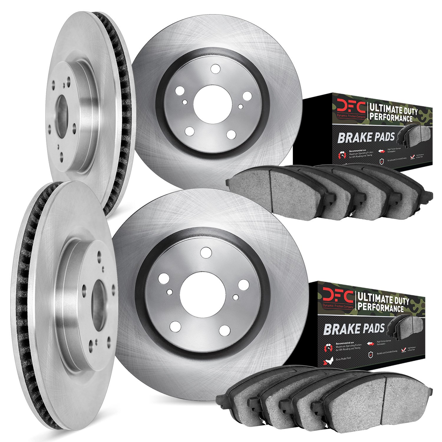 6404-45005 Brake Rotors with Ultimate-Duty Brake Pads, 2010-2015 GM, Position: Front and Rear