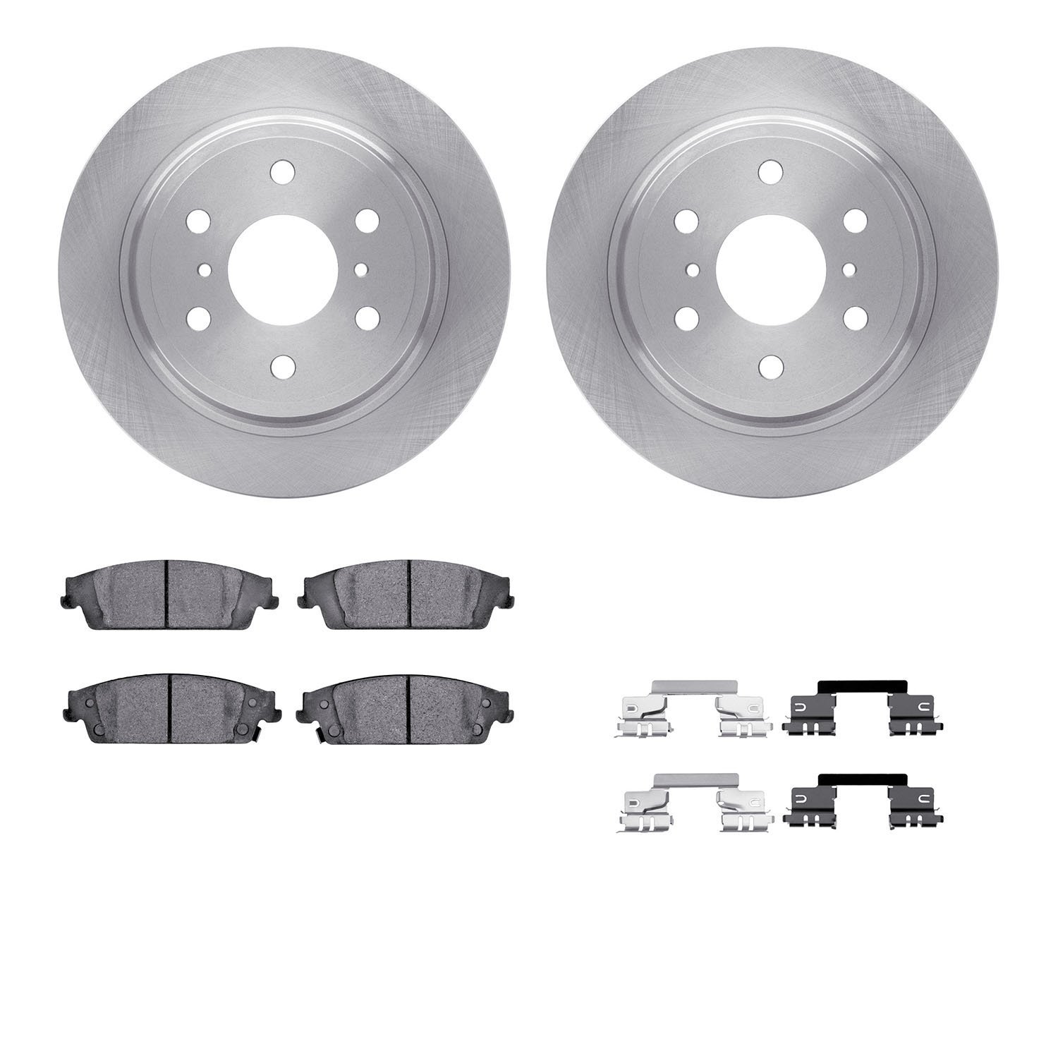 6412-48116 Brake Rotors with Ultimate-Duty Brake Pads Kit & Hardware, 2014-2020 GM, Position: Rear