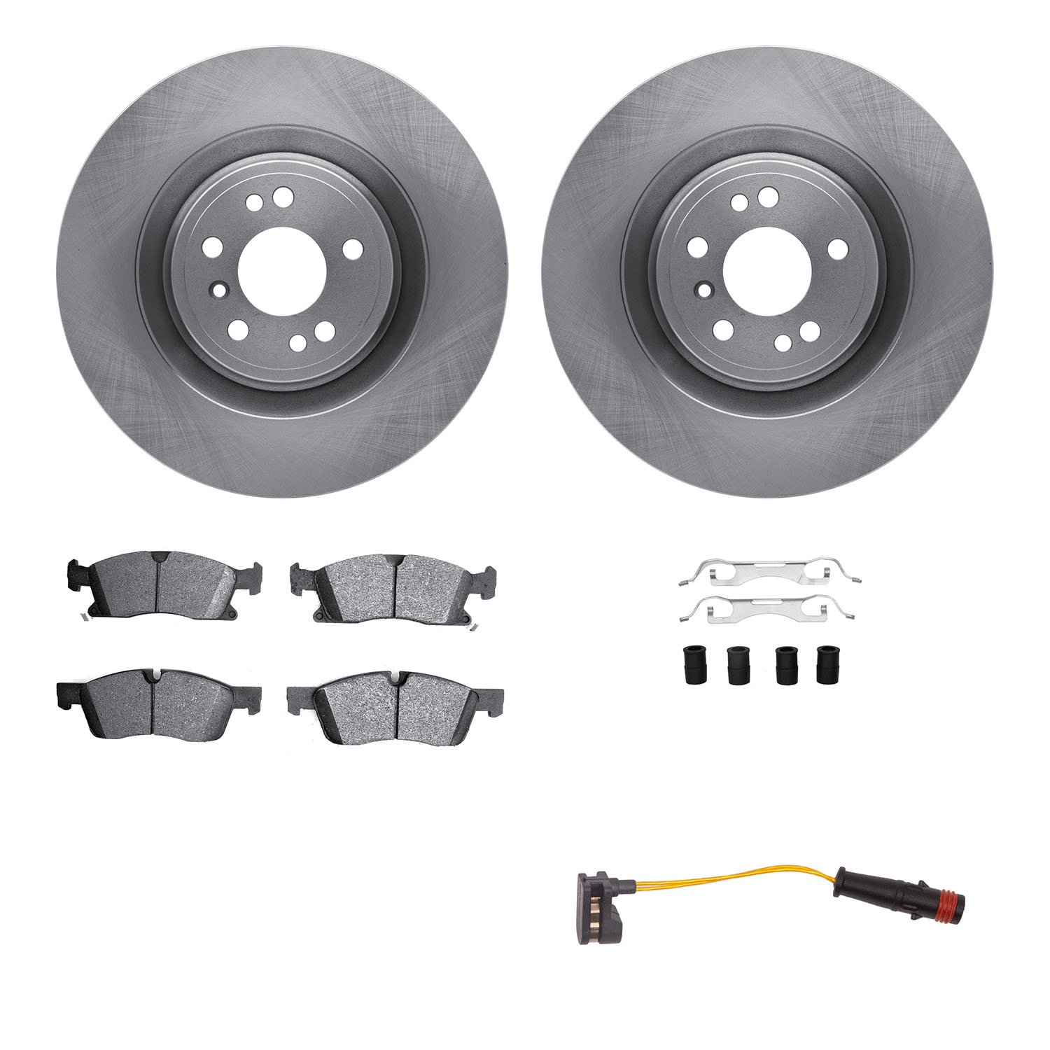6422-63004 Brake Rotors with Ultimate-Duty Brake Pads/Sensor & Hardware Kit, 2013-2019 Mercedes-Benz, Position: Front