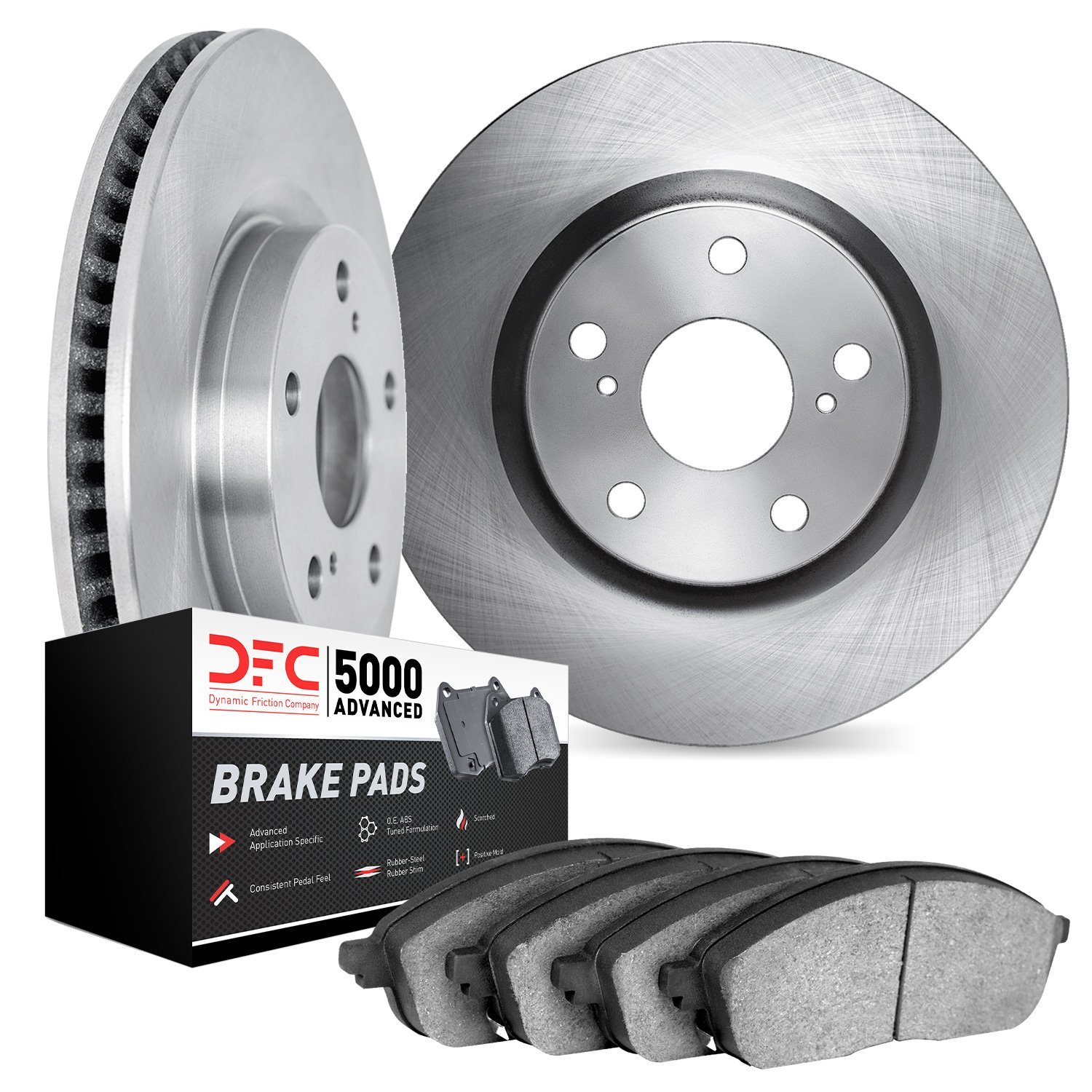 6502-20000 Brake Rotors w/5000 Advanced Brake Pads Kit, 2019-2021 Multiple Makes/Models, Position: Front