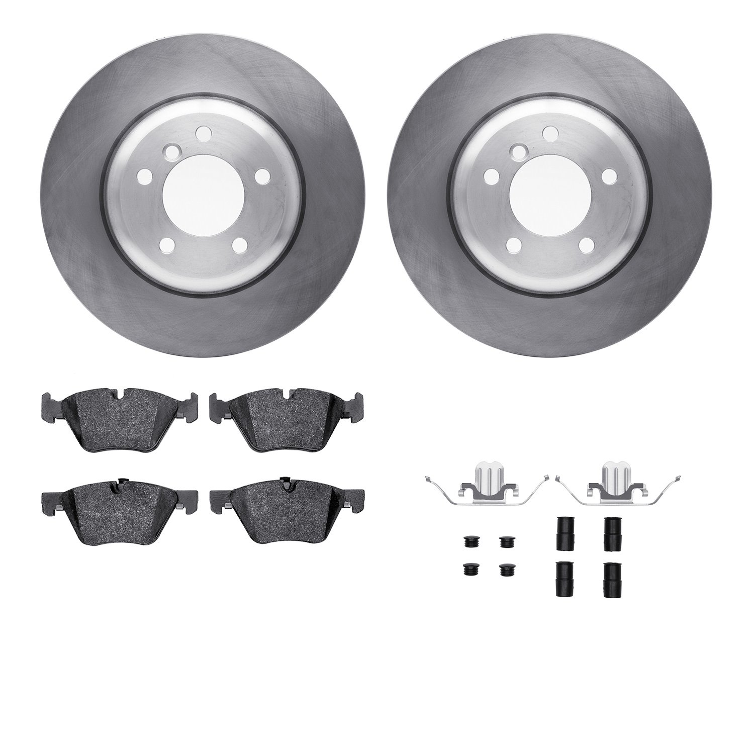 6512-31497 Brake Rotors w/5000 Advanced Brake Pads Kit with Hardware, 2011-2016 BMW, Position: Front