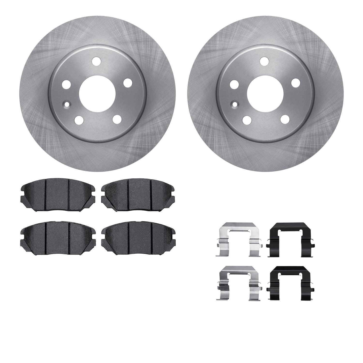 6512-45104 Brake Rotors w/5000 Advanced Brake Pads Kit with Hardware, 2011-2016 GM, Position: Front