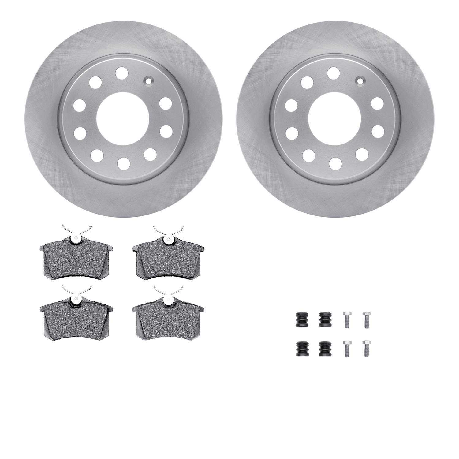 6512-74376 Brake Rotors w/5000 Advanced Brake Pads Kit with Hardware, 2012-2019 Audi/Volkswagen, Position: Rear
