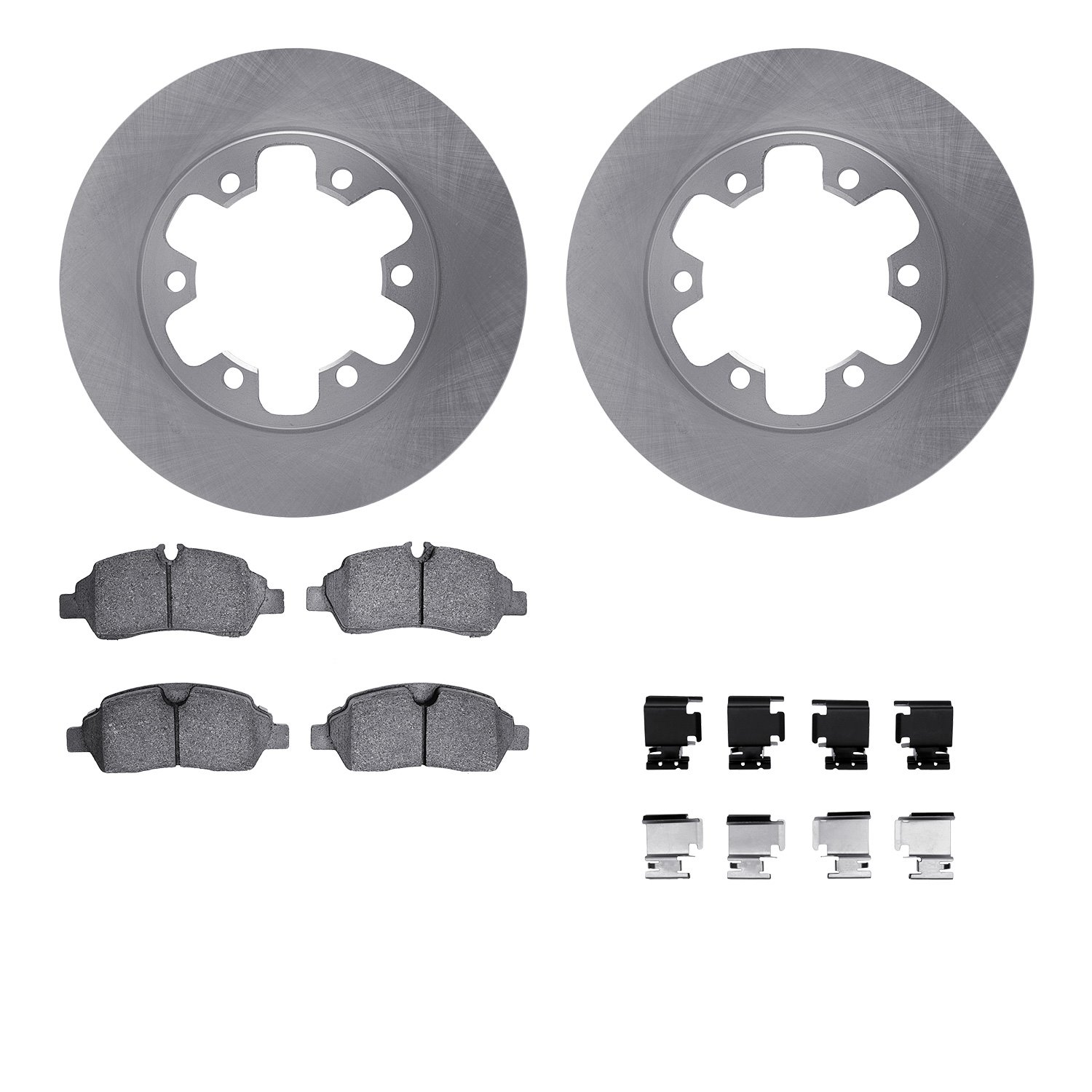 6512-99720 Brake Rotors w/5000 Advanced Brake Pads Kit with Hardware, 2015-2019 Ford/Lincoln/Mercury/Mazda, Position: Rear