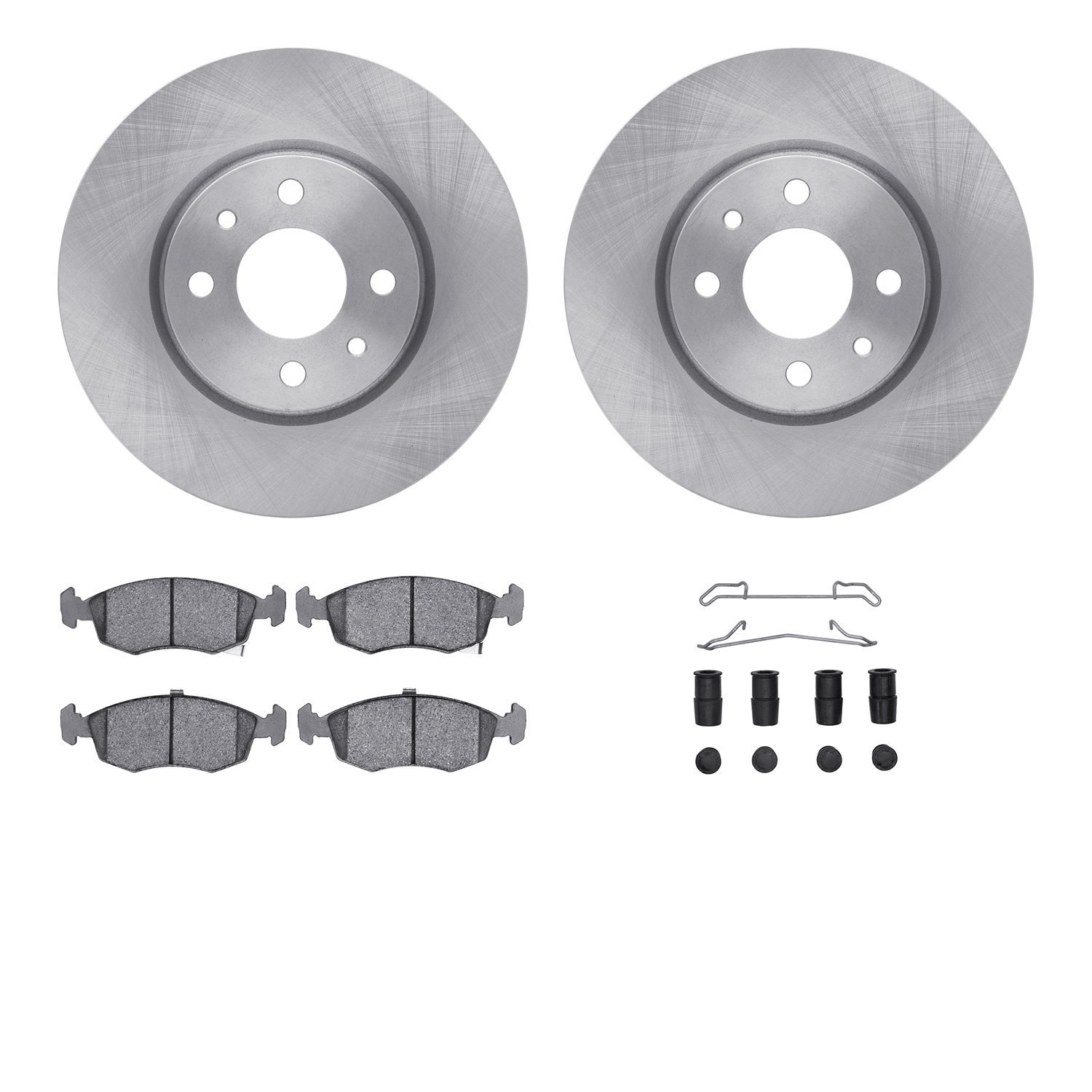 6612-07007 Brake Rotors w/5000 Euro Ceramic Brake Pads Kit with Hardware, 2012-2019 Mopar, Position: Front