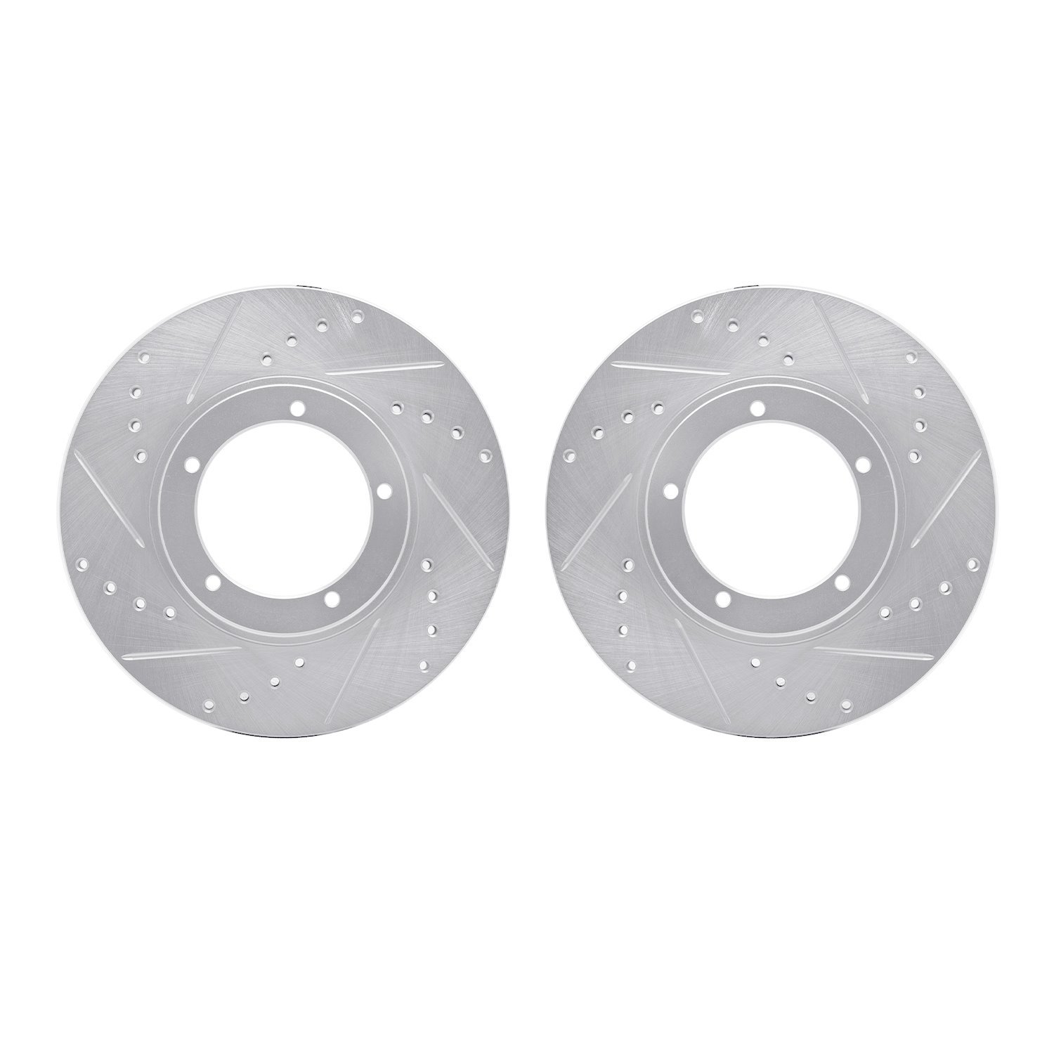 7002-02002 Drilled/Slotted Brake Rotors [Silver], 1967-1988 Porsche, Position: Front