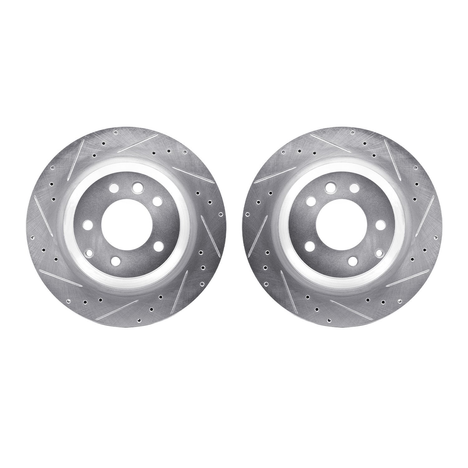 Drilled/Slotted Brake Rotors [Silver], 2005-2018 Multiple