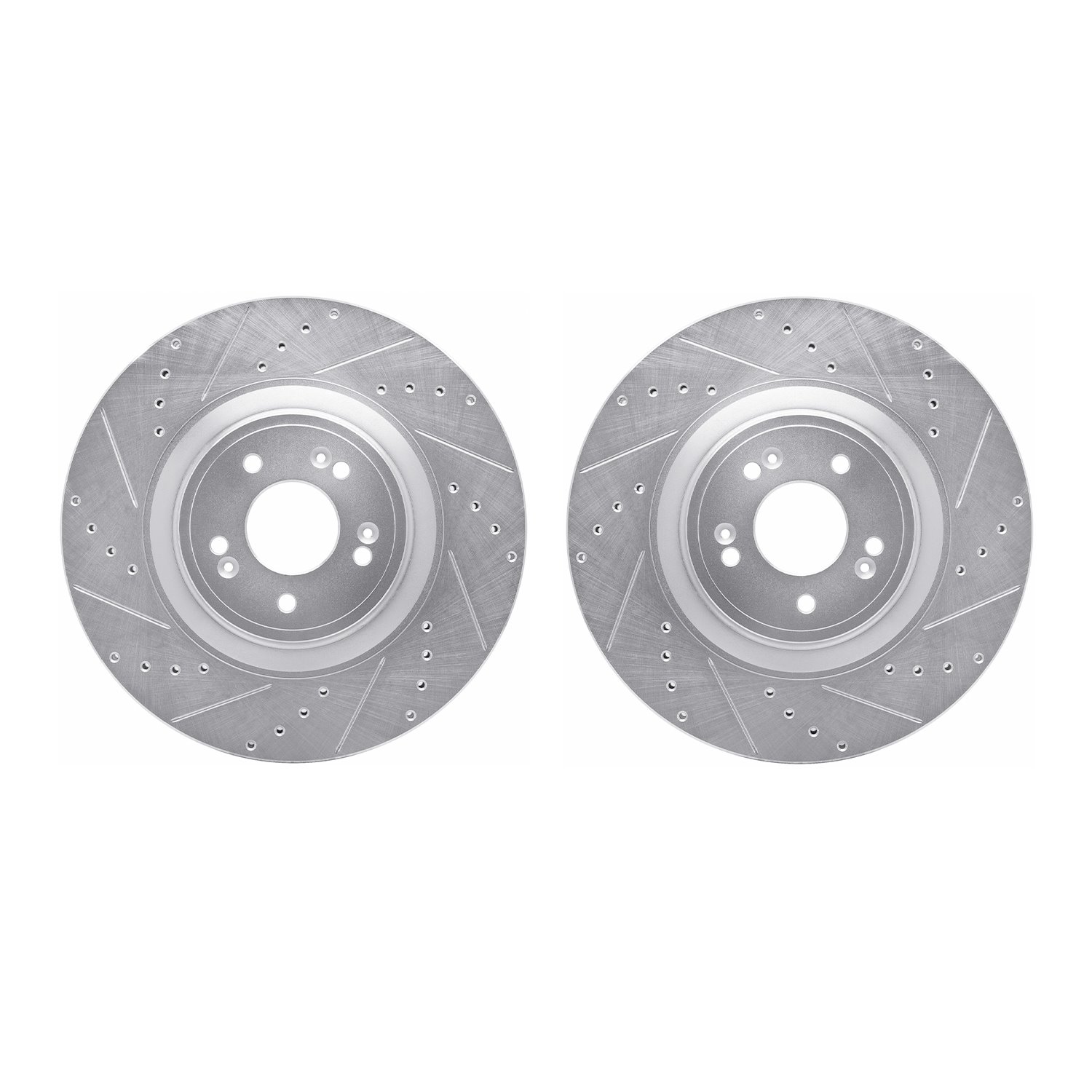 Drilled/Slotted Brake Rotors [Silver], 2018-2020 Kia/Hyundai/Genesis