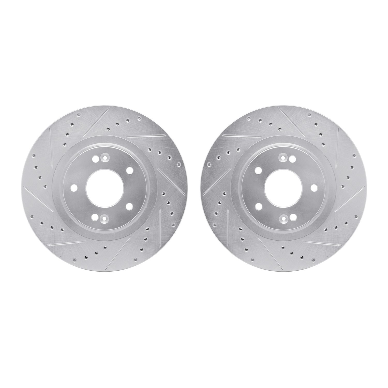 Drilled/Slotted Brake Rotors [Silver], 2013-2020 Kia/Hyundai/Genesis
