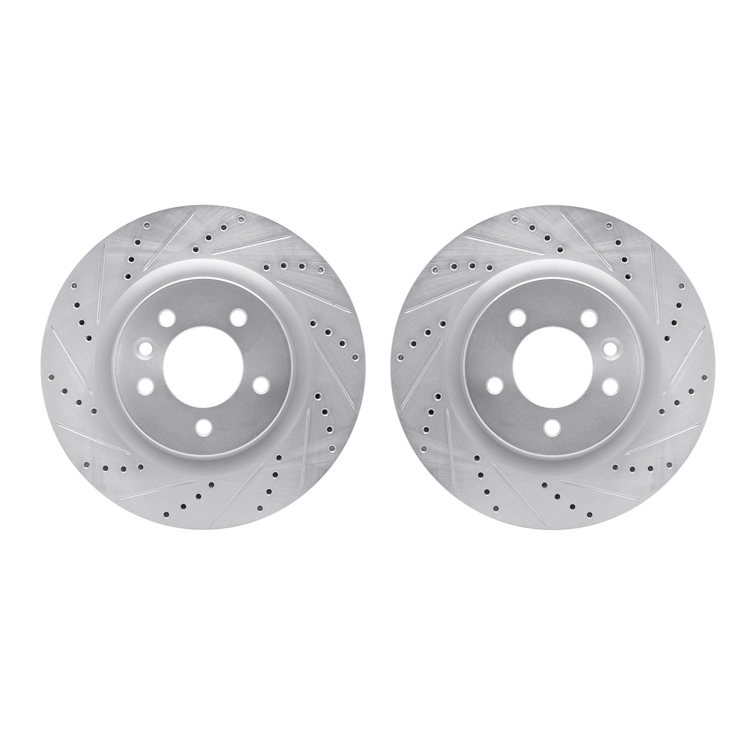 Drilled/Slotted Brake Rotors [Silver], 2005-2009 Land Rover