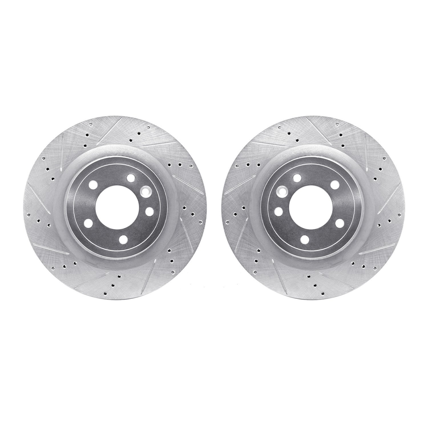 7002-11022 Drilled/Slotted Brake Rotors [Silver], Fits Select Land Rover, Position: Rear