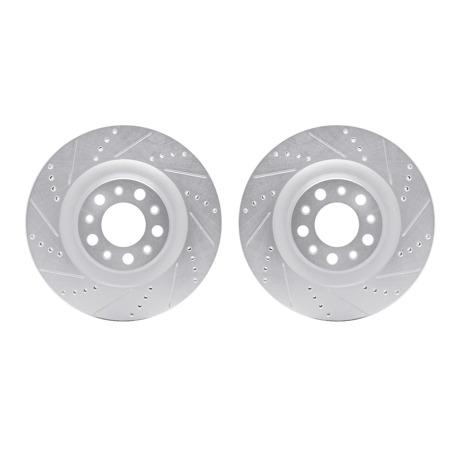 7002-16008 Drilled/Slotted Brake Rotors [Silver], Fits Select Alfa Romeo, Position: Rear
