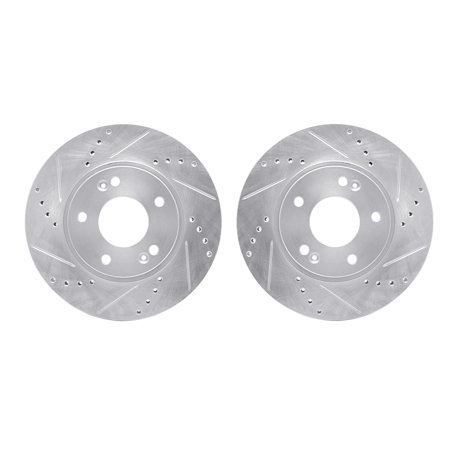 Drilled/Slotted Brake Rotors [Silver], 2010-2013 Kia/Hyundai/Genesis