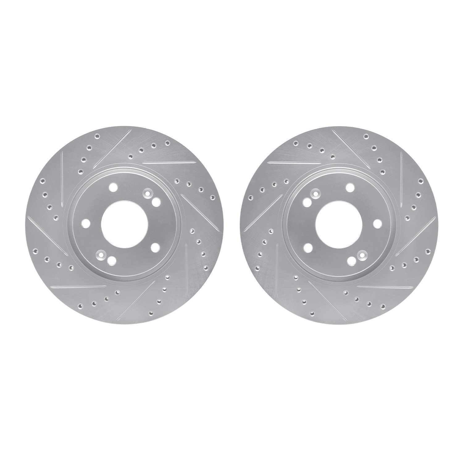 Drilled/Slotted Brake Rotors [Silver], 2012-2016 Kia/Hyundai/Genesis