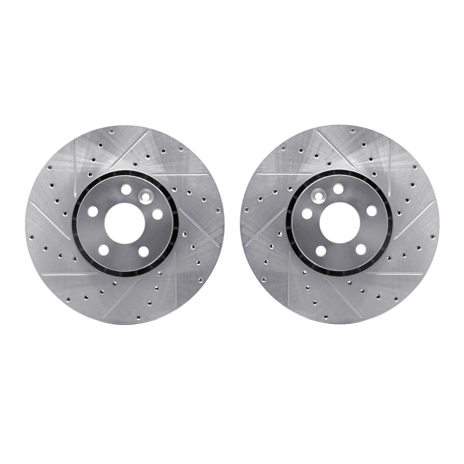 Drilled/Slotted Brake Rotors [Silver], 2010-2016 Volvo