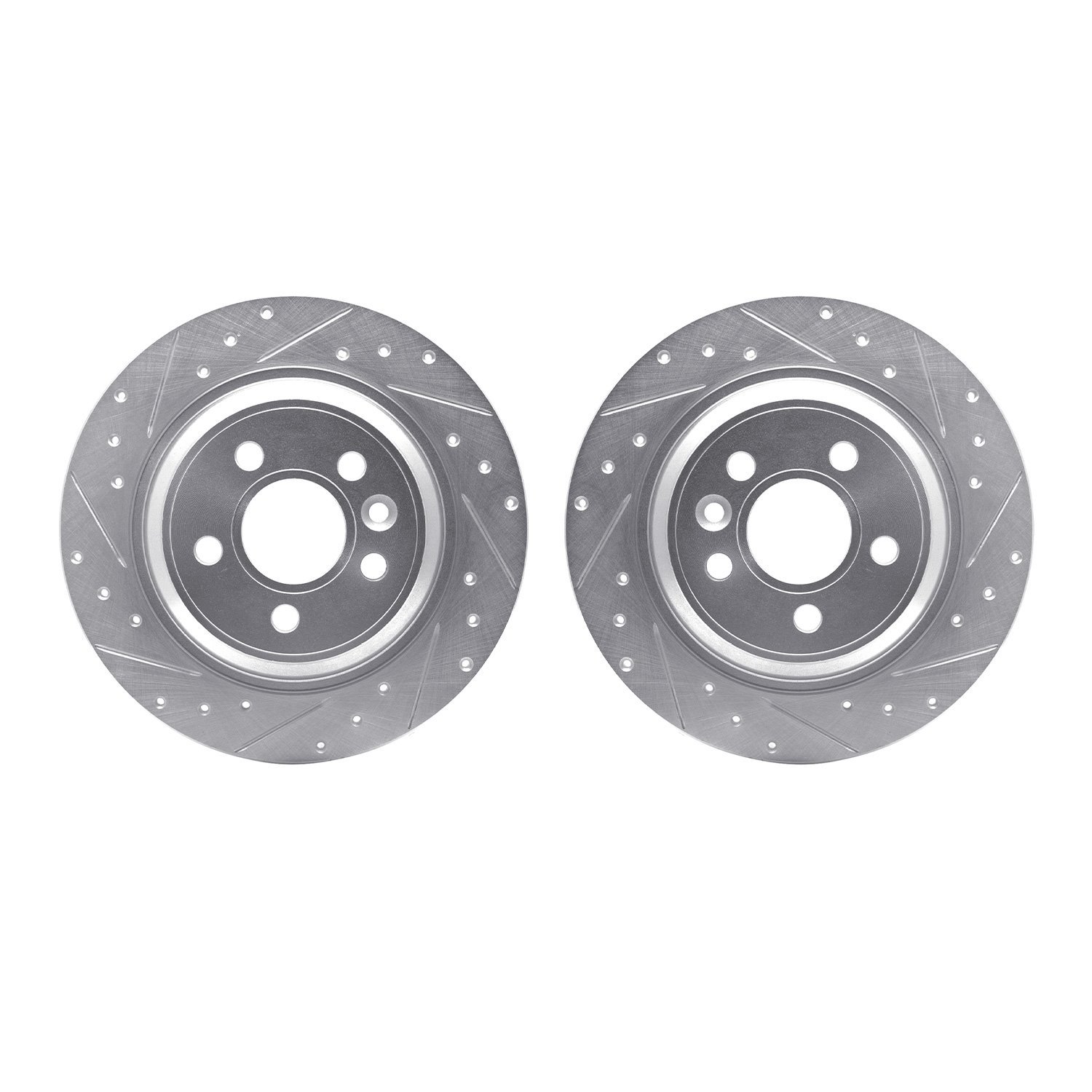 Drilled/Slotted Brake Rotors [Silver], 2007-2018 Volvo