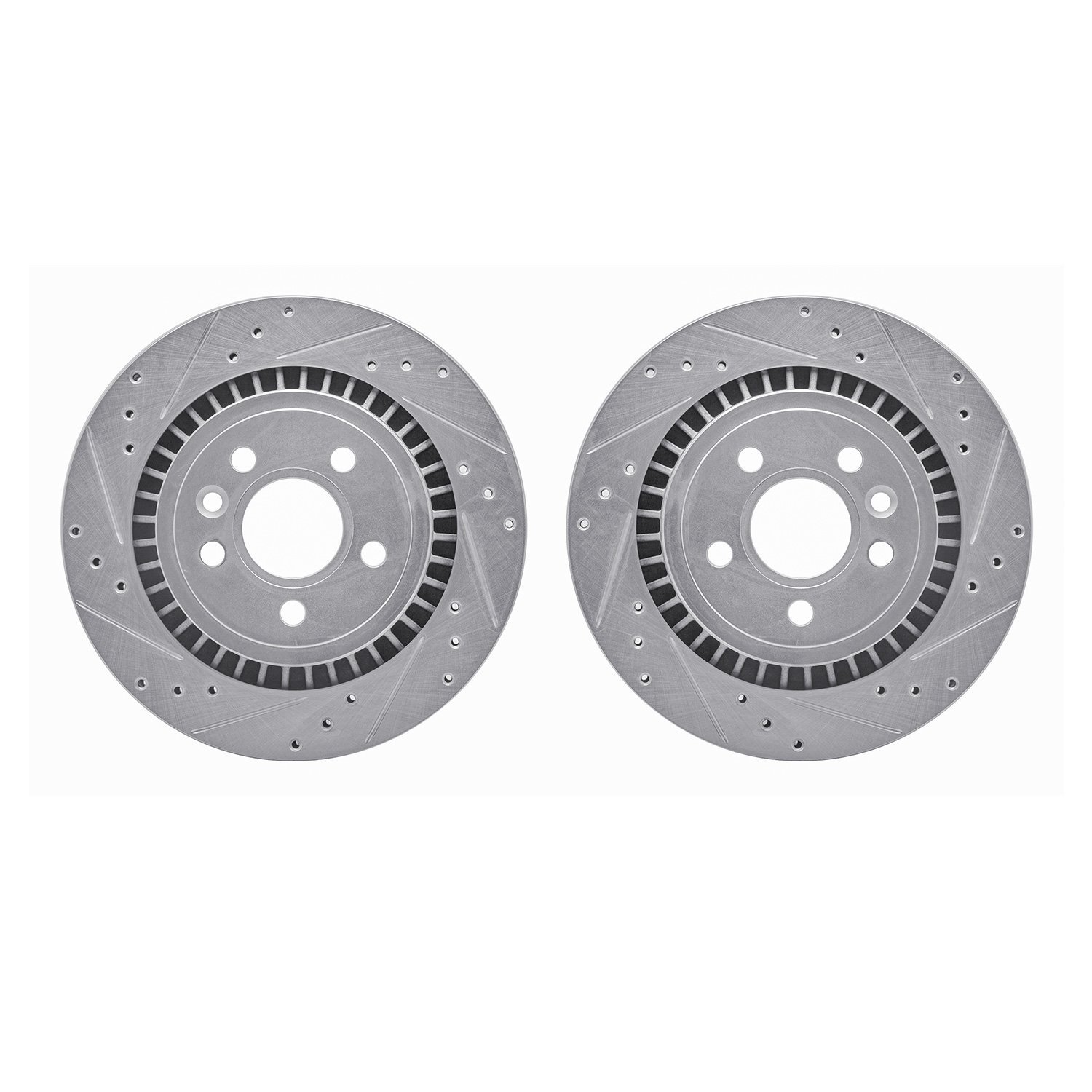 Drilled/Slotted Brake Rotors [Silver], 2008-2018 Volvo