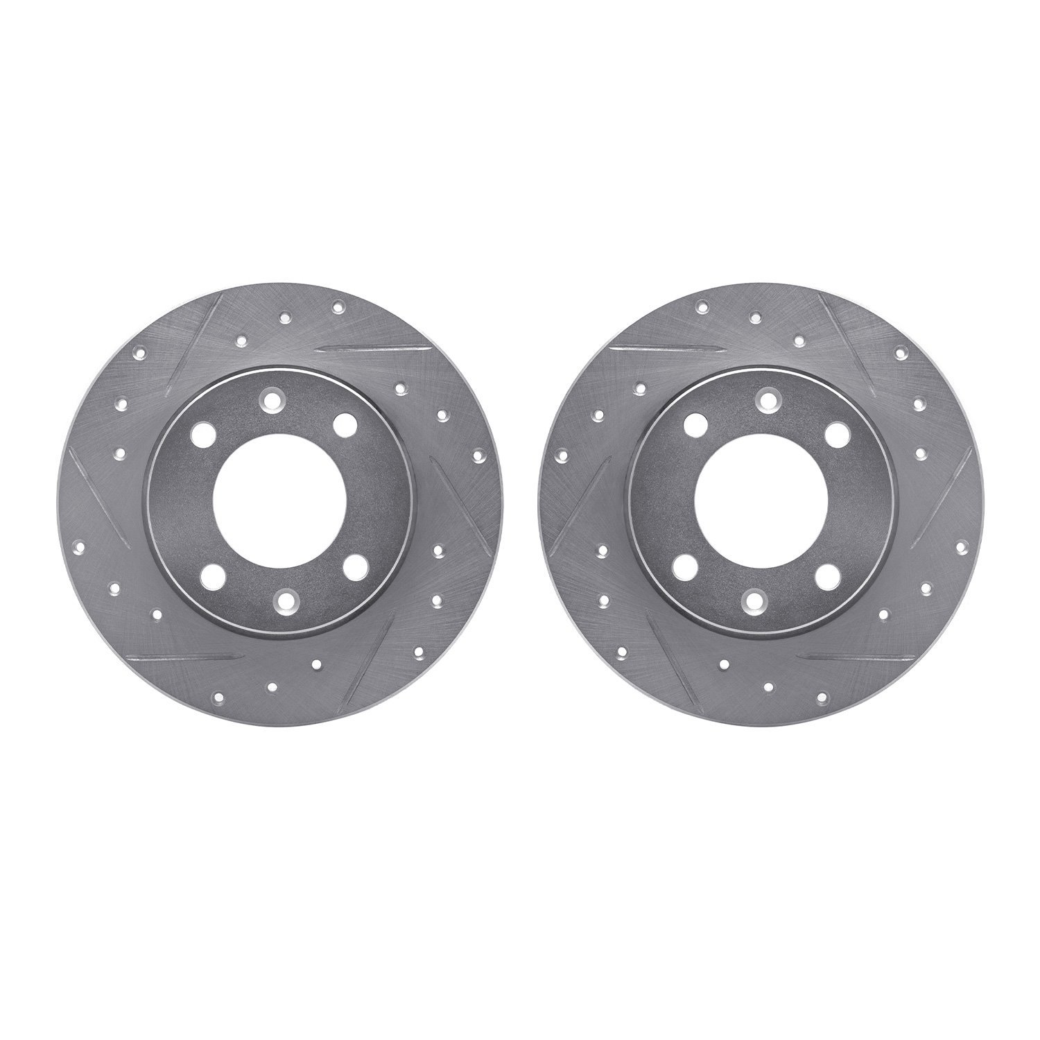 Drilled/Slotted Brake Rotors [Silver], 1989-1991 Peugeot