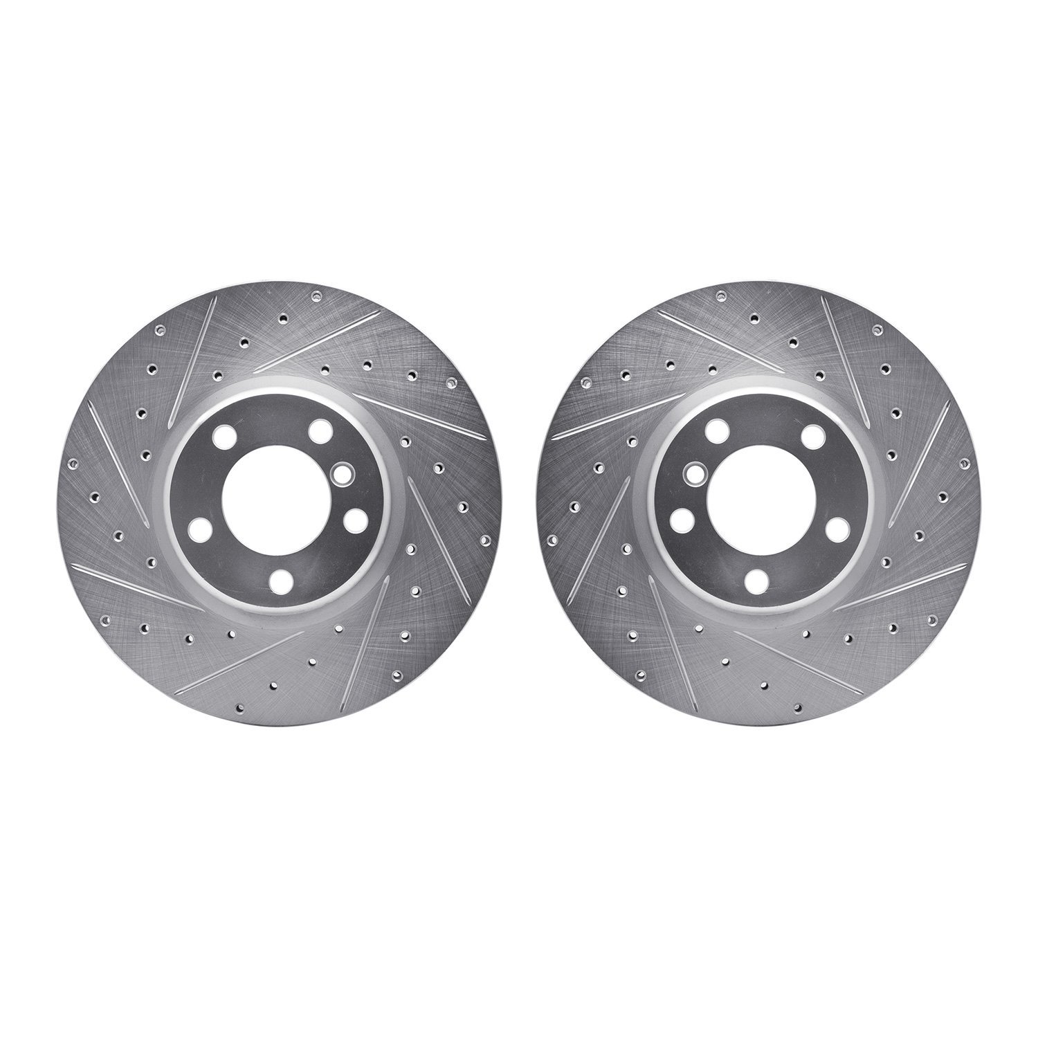 7002-31000 Drilled/Slotted Brake Rotors [Silver], 2012-2021 BMW, Position: Front