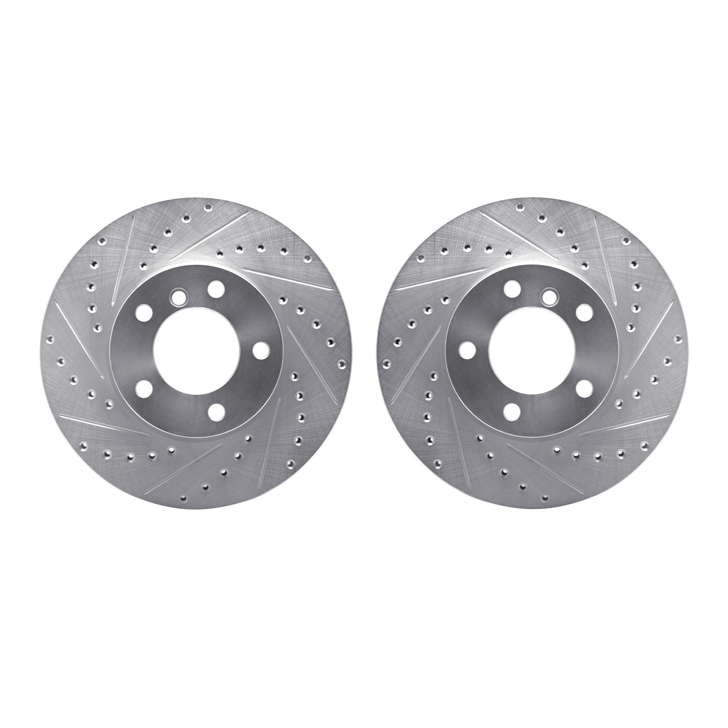 7002-31006 Drilled/Slotted Brake Rotors [Silver], 2007-2021 BMW, Position: Front