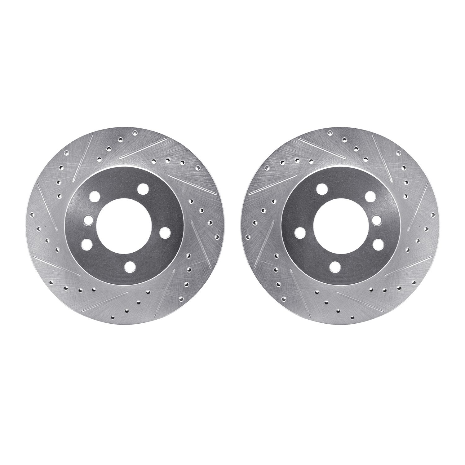 7002-31016 Drilled/Slotted Brake Rotors [Silver], 1999-2008 BMW, Position: Front