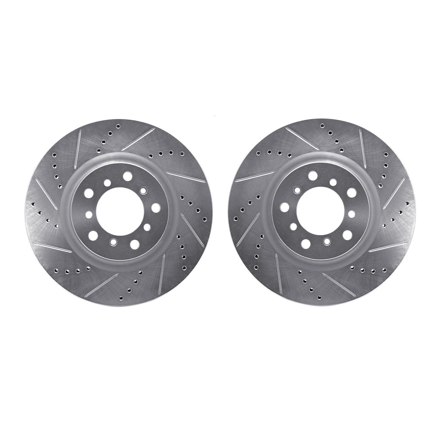 7002-31051 Drilled/Slotted Brake Rotors [Silver], 2001-2006 BMW, Position: Front