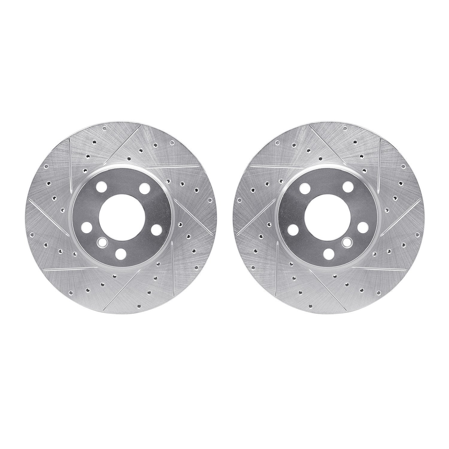7002-31060 Drilled/Slotted Brake Rotors [Silver], 2007-2019 BMW, Position: Front