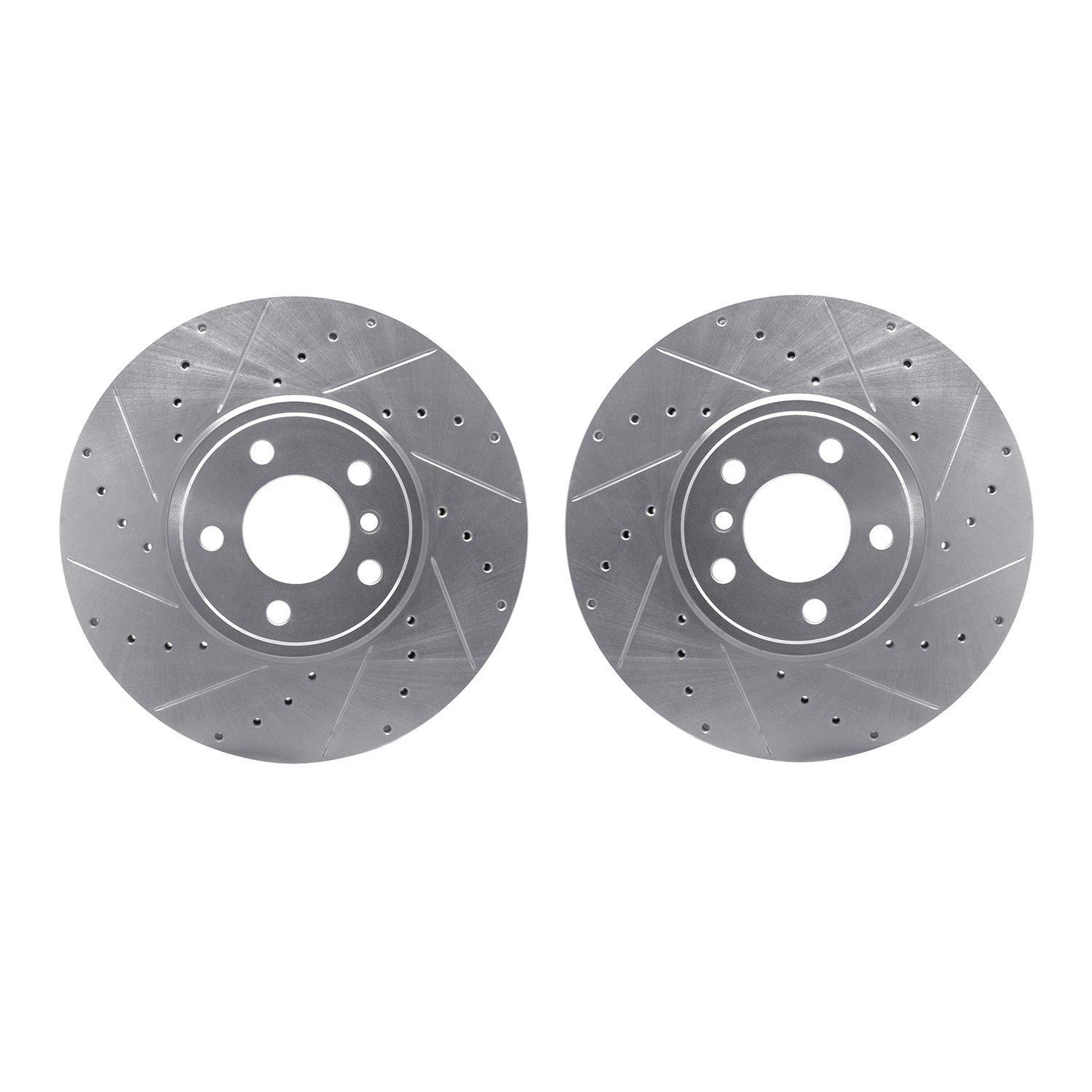 7002-31061 Drilled/Slotted Brake Rotors [Silver], 2007-2018 BMW, Position: Front