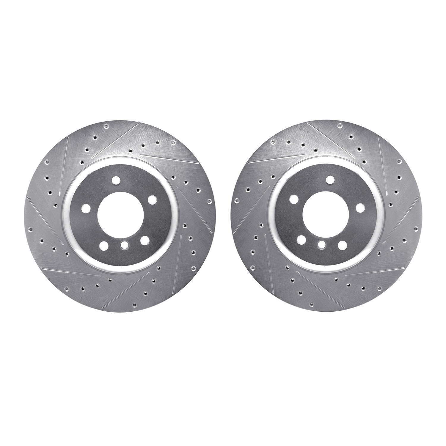 7002-31066 Drilled/Slotted Brake Rotors [Silver], 2011-2016 BMW, Position: Front