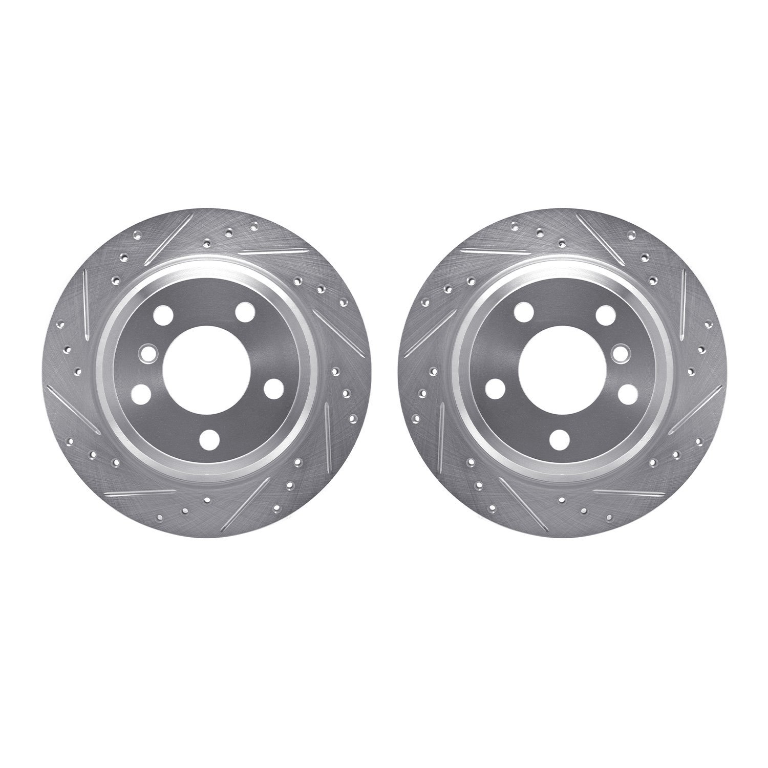 7002-31079 Drilled/Slotted Brake Rotors [Silver], 2013-2020 BMW, Position: Rear