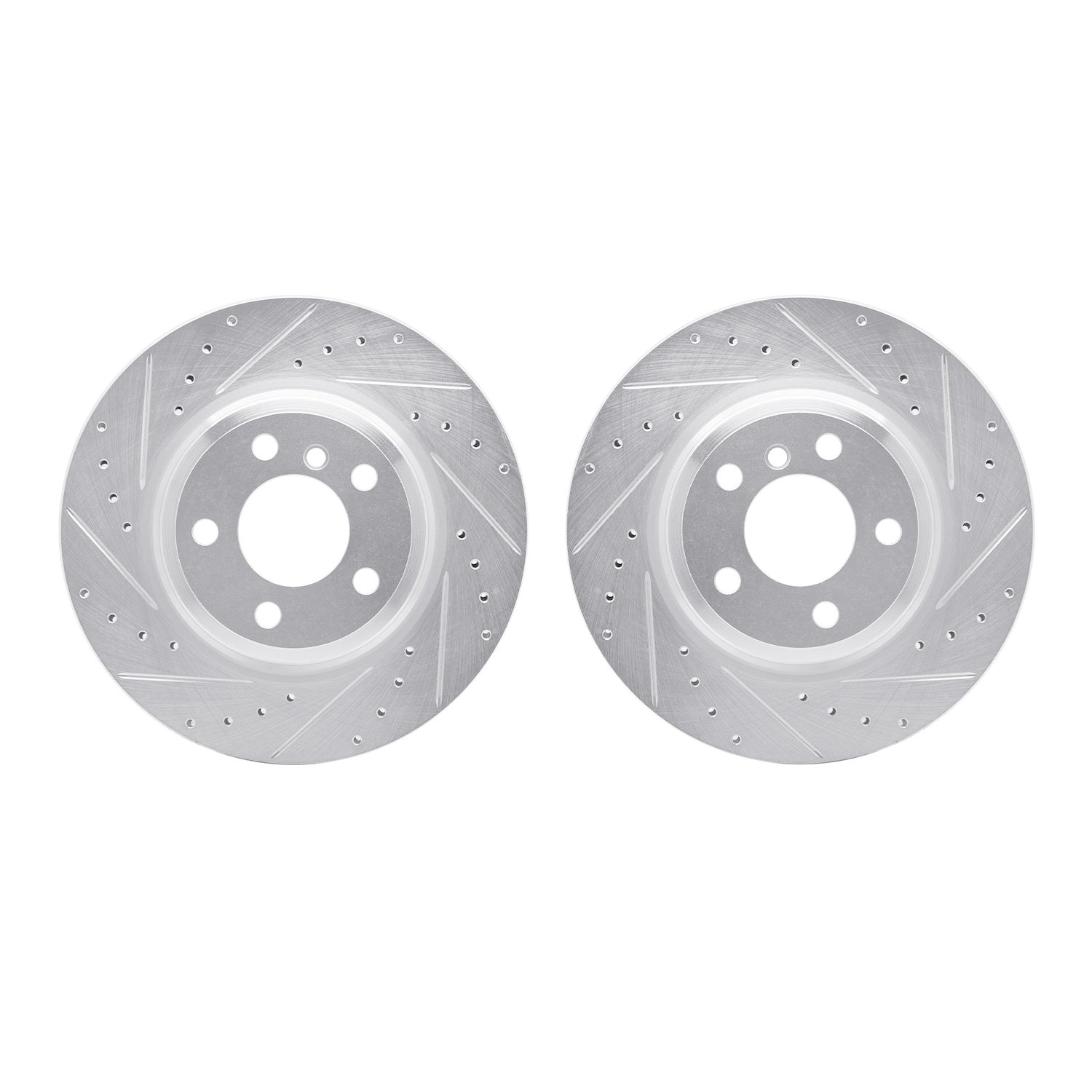 7002-31087 Drilled/Slotted Brake Rotors [Silver], 2012-2020 BMW, Position: Rear