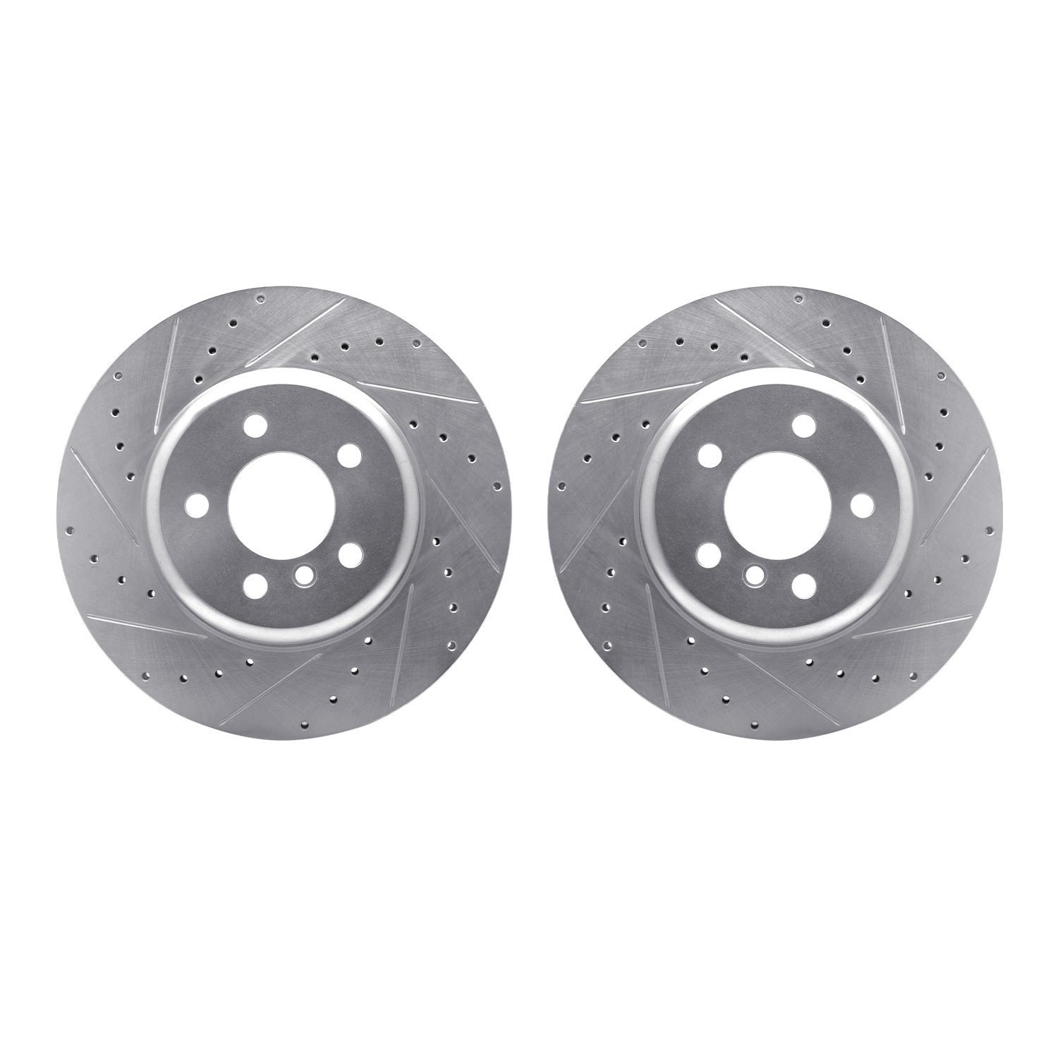 7002-31098 Drilled/Slotted Brake Rotors [Silver], 2010-2019 BMW, Position: Rear