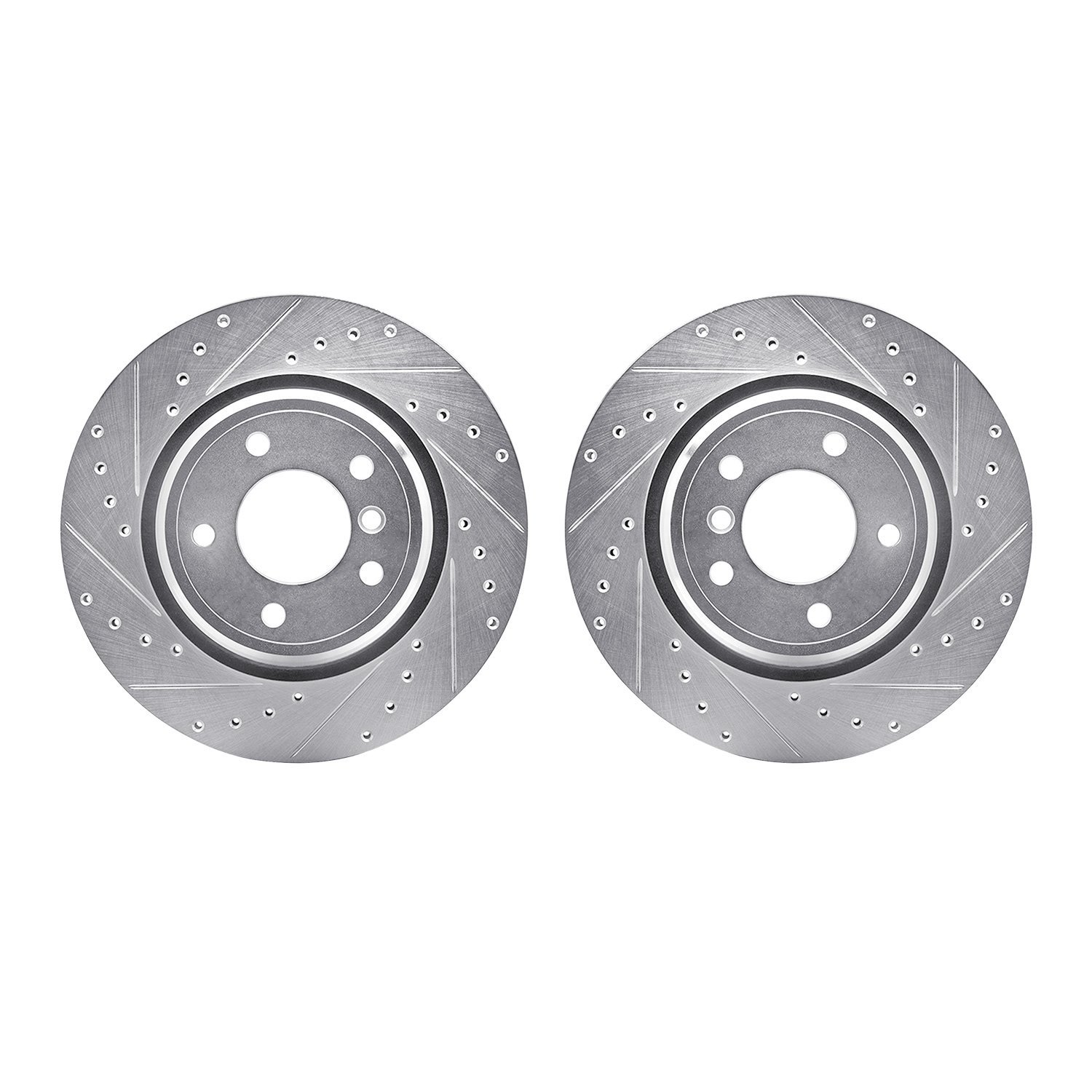 7002-31109 Drilled/Slotted Brake Rotors [Silver], 1995-2003 BMW, Position: Rear