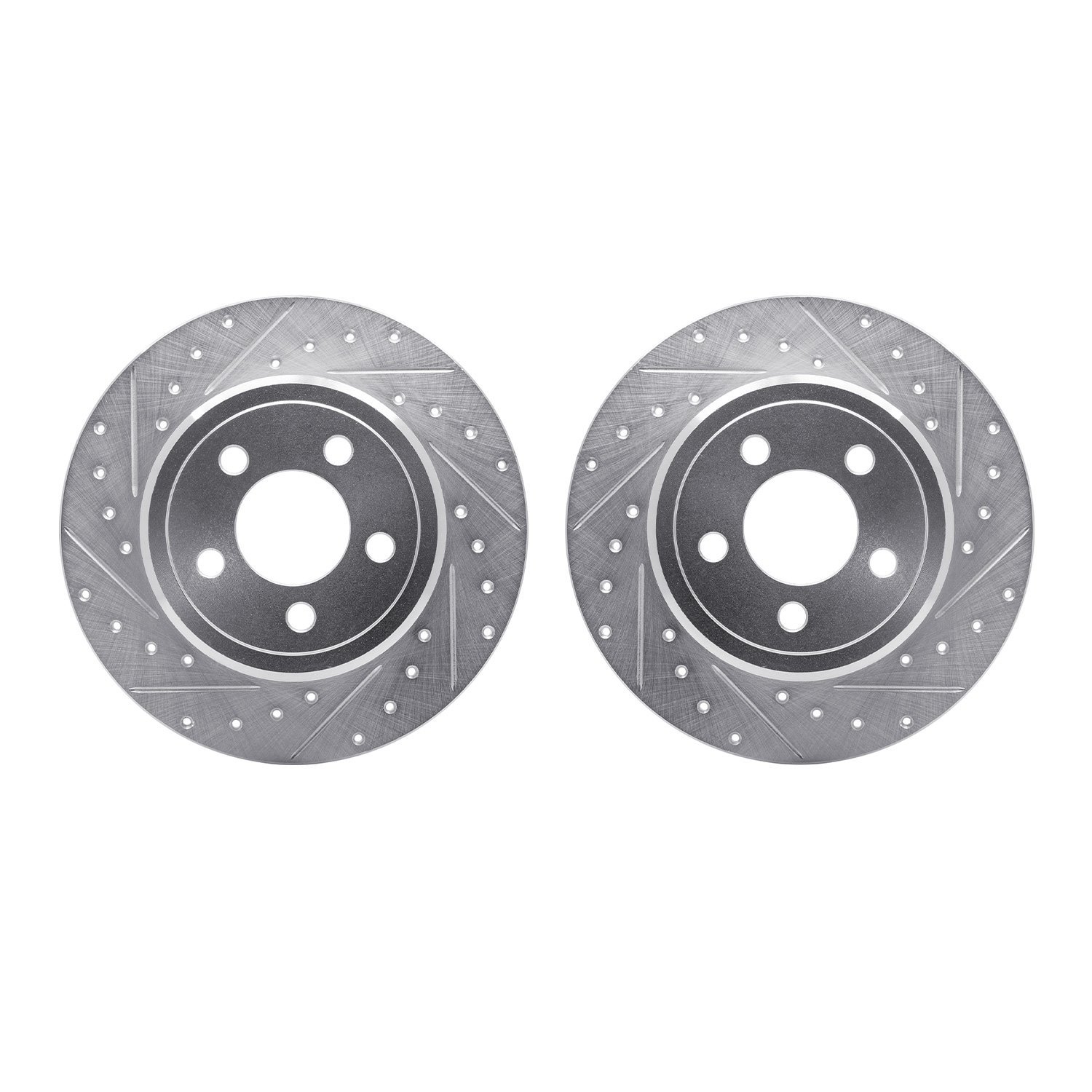 7002-39019 Drilled/Slotted Brake Rotors [Silver], Fits Select Mopar, Position: Rear