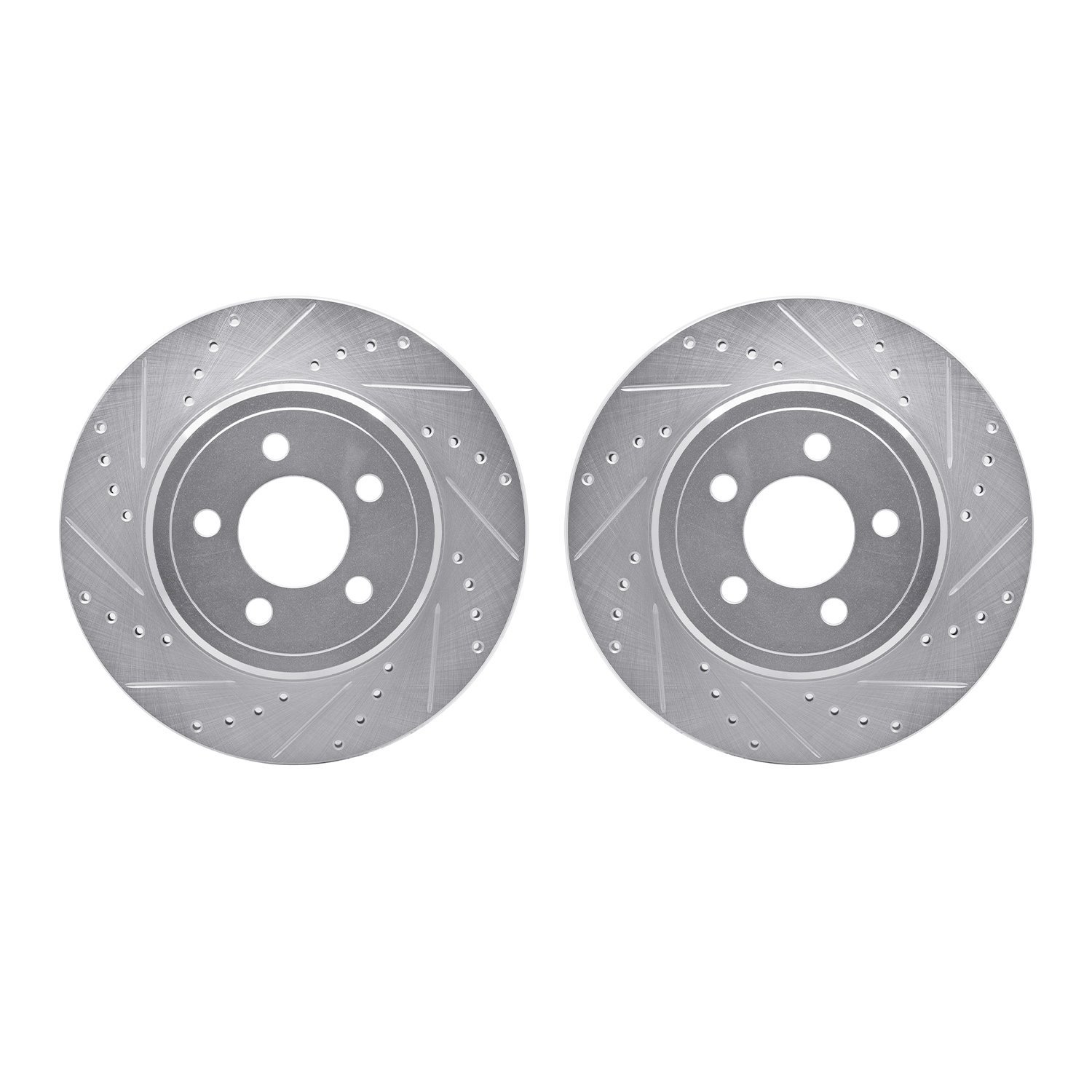 7002-39020 Drilled/Slotted Brake Rotors [Silver], Fits Select Mopar, Position: Rear