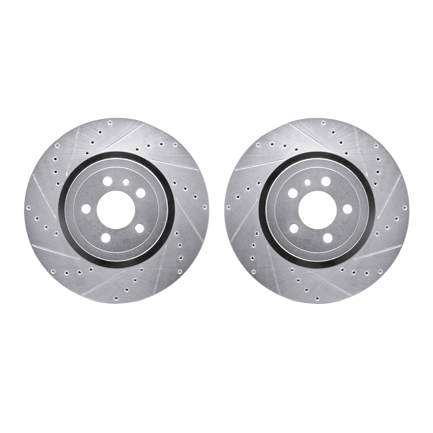 7002-40036 Drilled/Slotted Brake Rotors [Silver], Fits Select Mopar, Position: Front